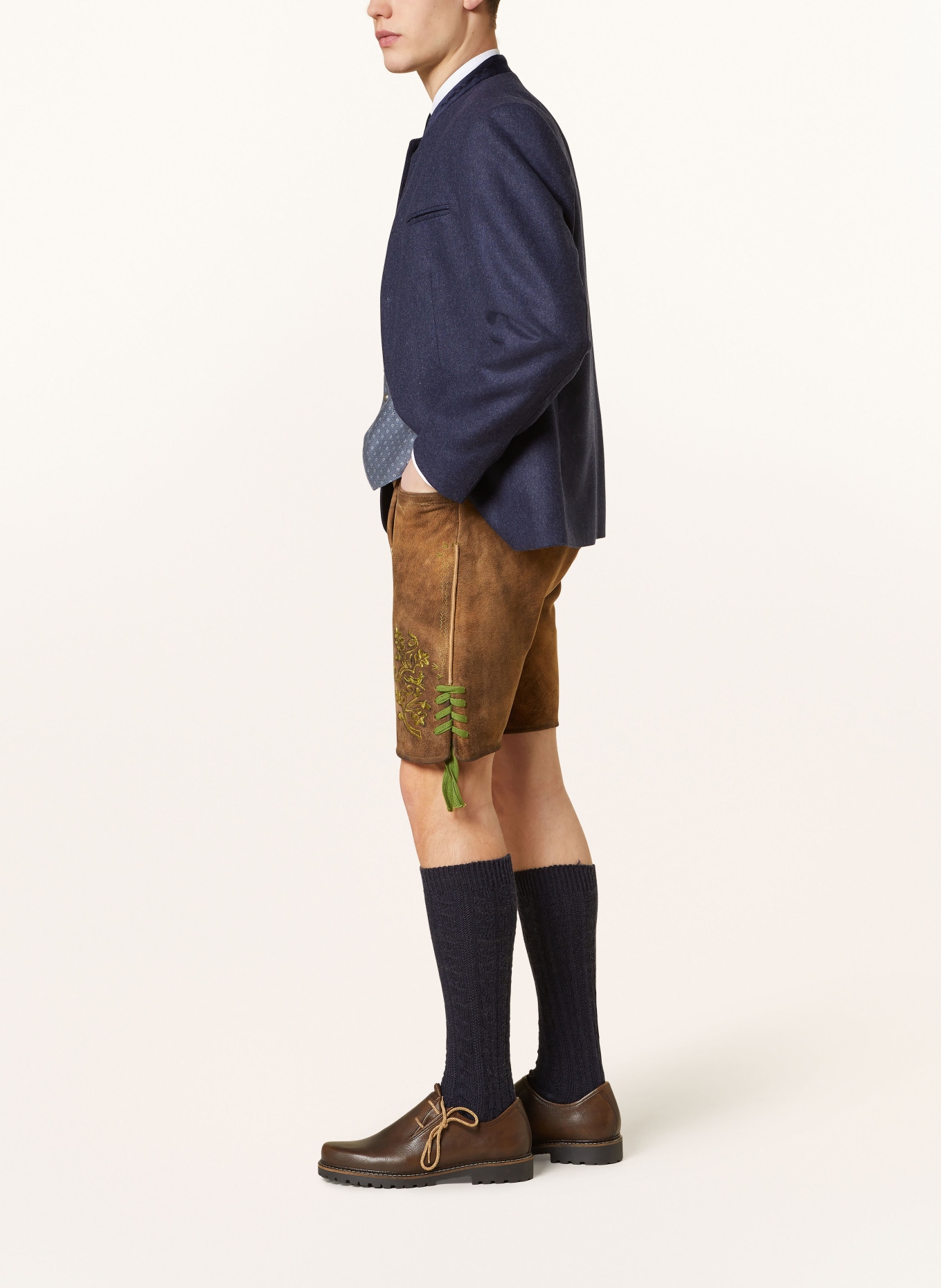 Spieth & Wensky Spodnie skórzane w stylu ludowym PRESLEY, Kolor: BRĄZOWY (Obrazek 4)
