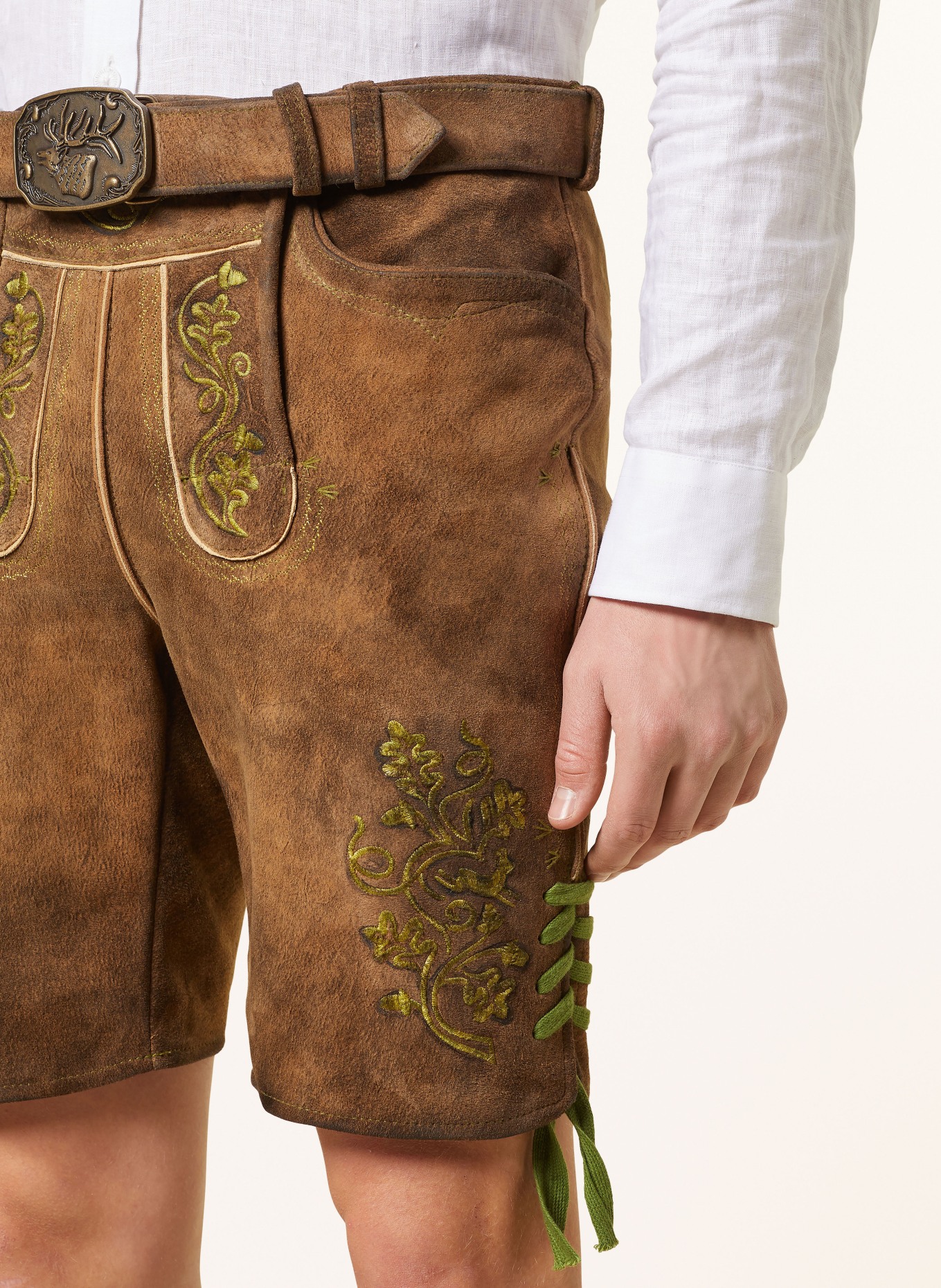 Spieth & Wensky Spodnie skórzane w stylu ludowym PRESLEY, Kolor: BRĄZOWY (Obrazek 5)