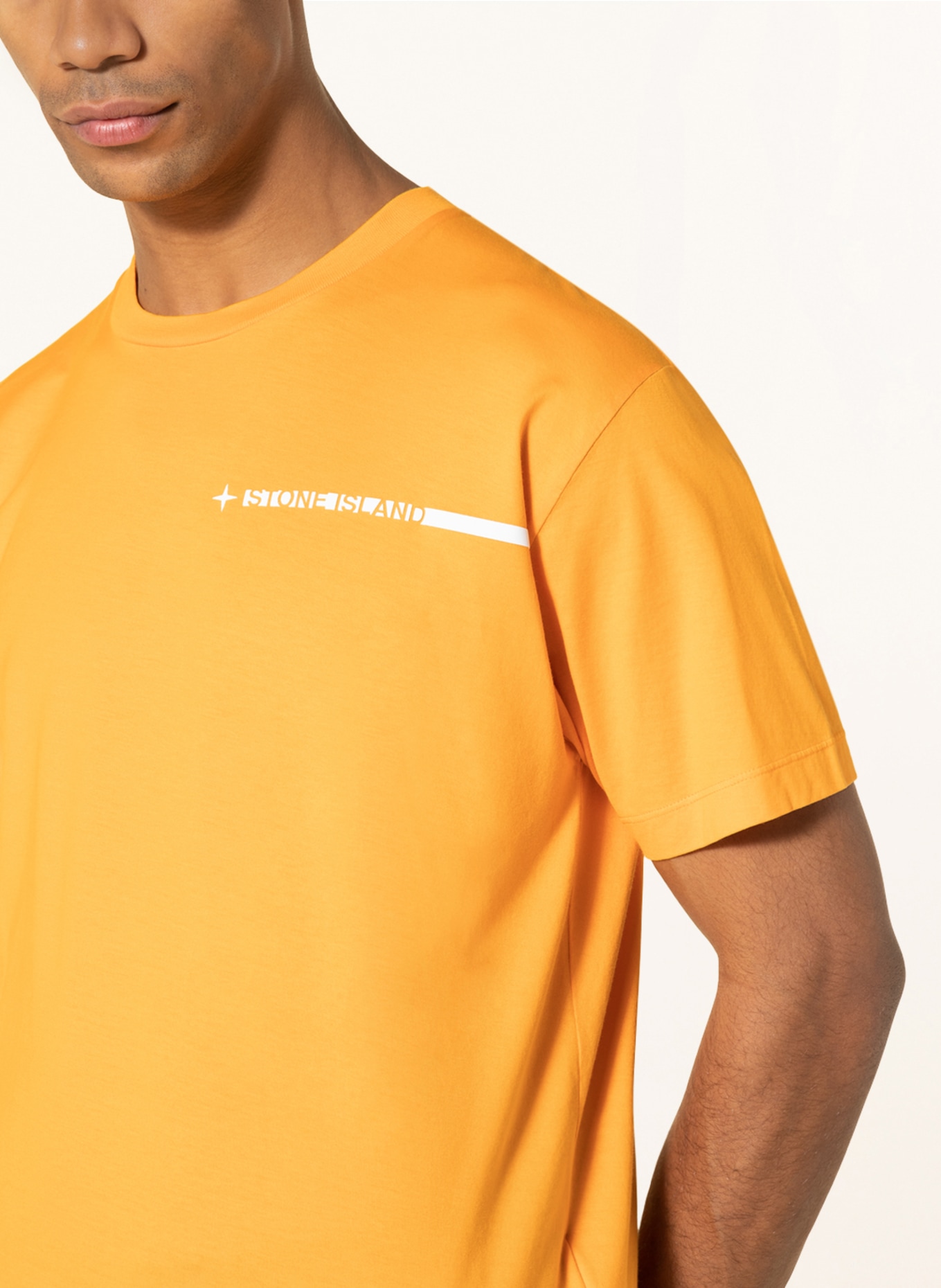 STONE ISLAND T-shirt, Color: NEON ORANGE (Image 4)