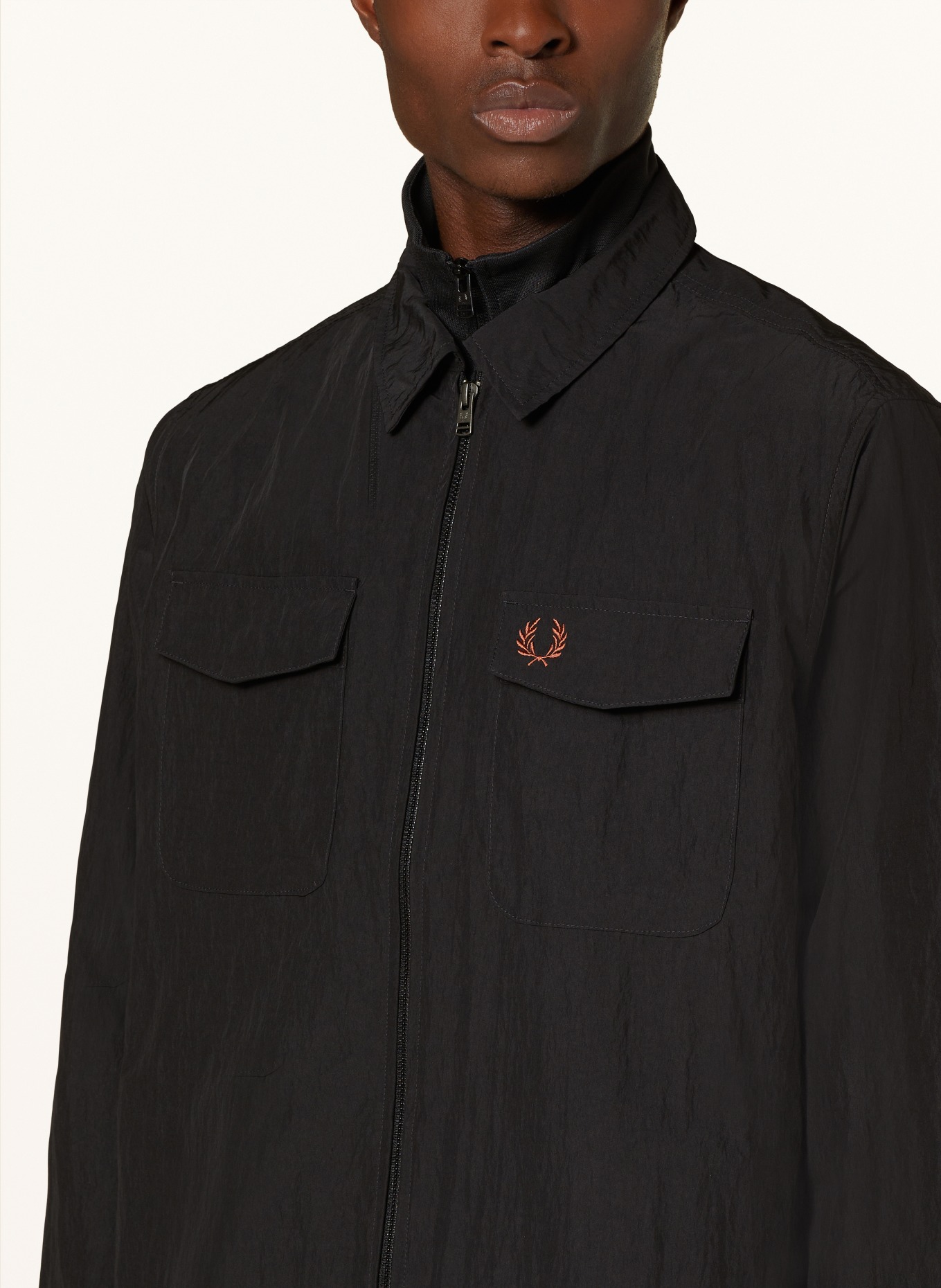 FRED PERRY Overshirt, Color: BLACK (Image 4)