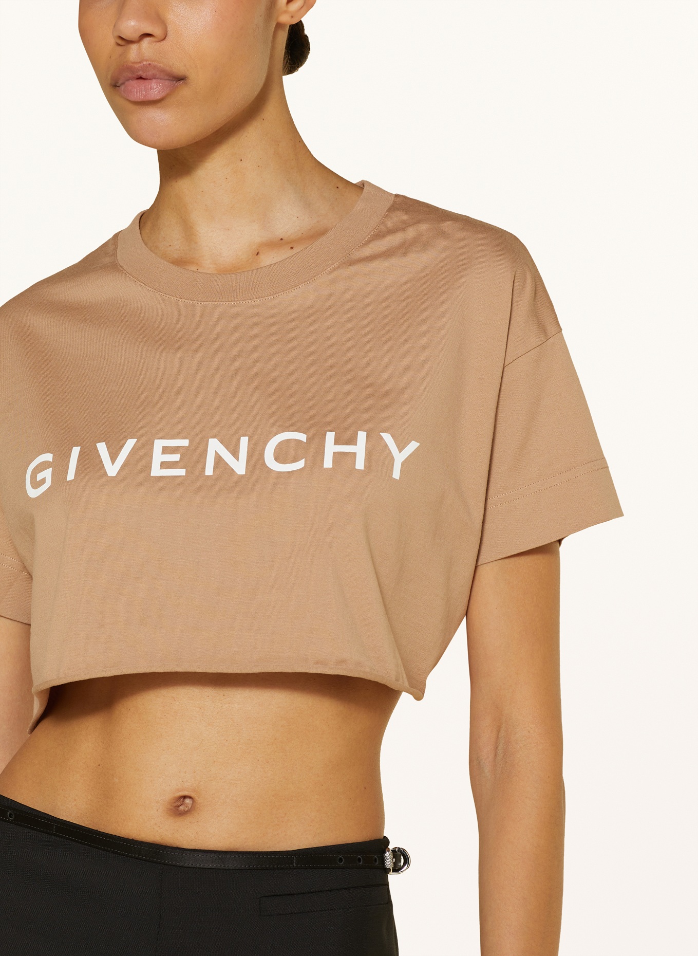 GIVENCHY Cropped shirt in beige white