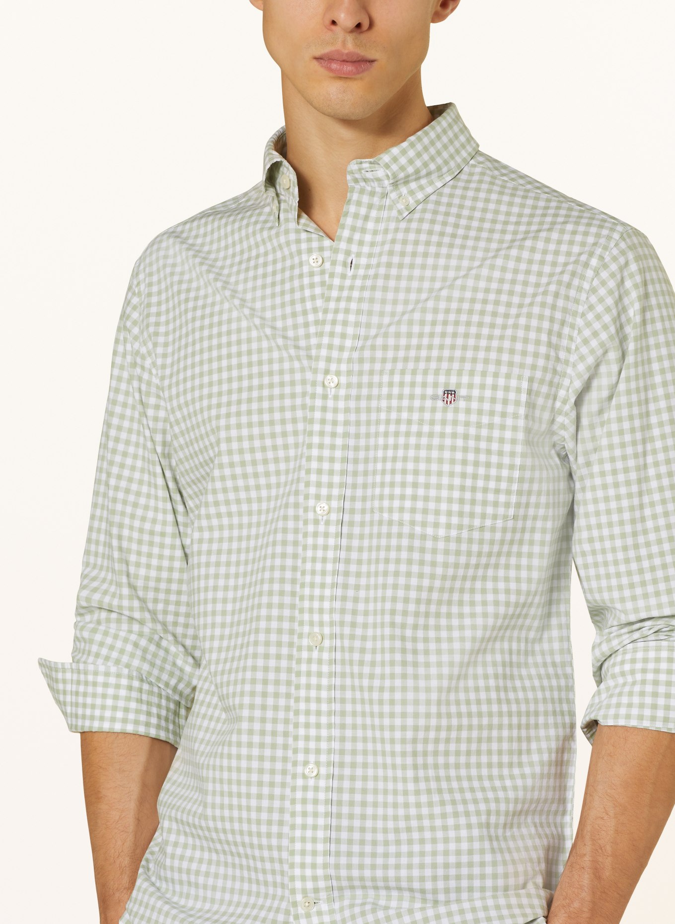 GANT Shirt regular fit, Color: WHITE/ LIGHT GREEN (Image 4)