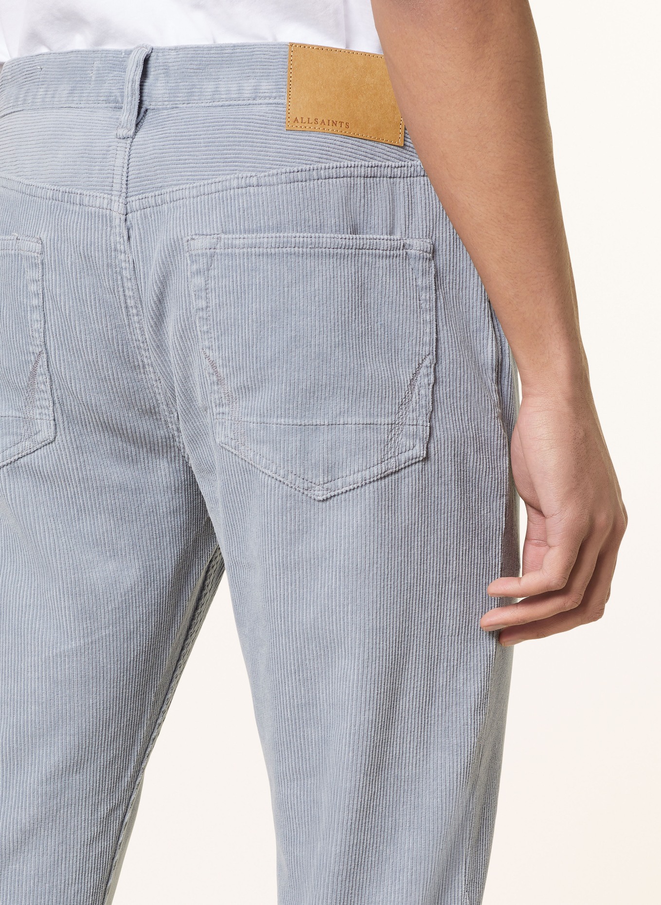 ALLSAINTS Spodnie sztruksowe REX slim fit, Kolor: SZARONIEBIESKI (Obrazek 6)