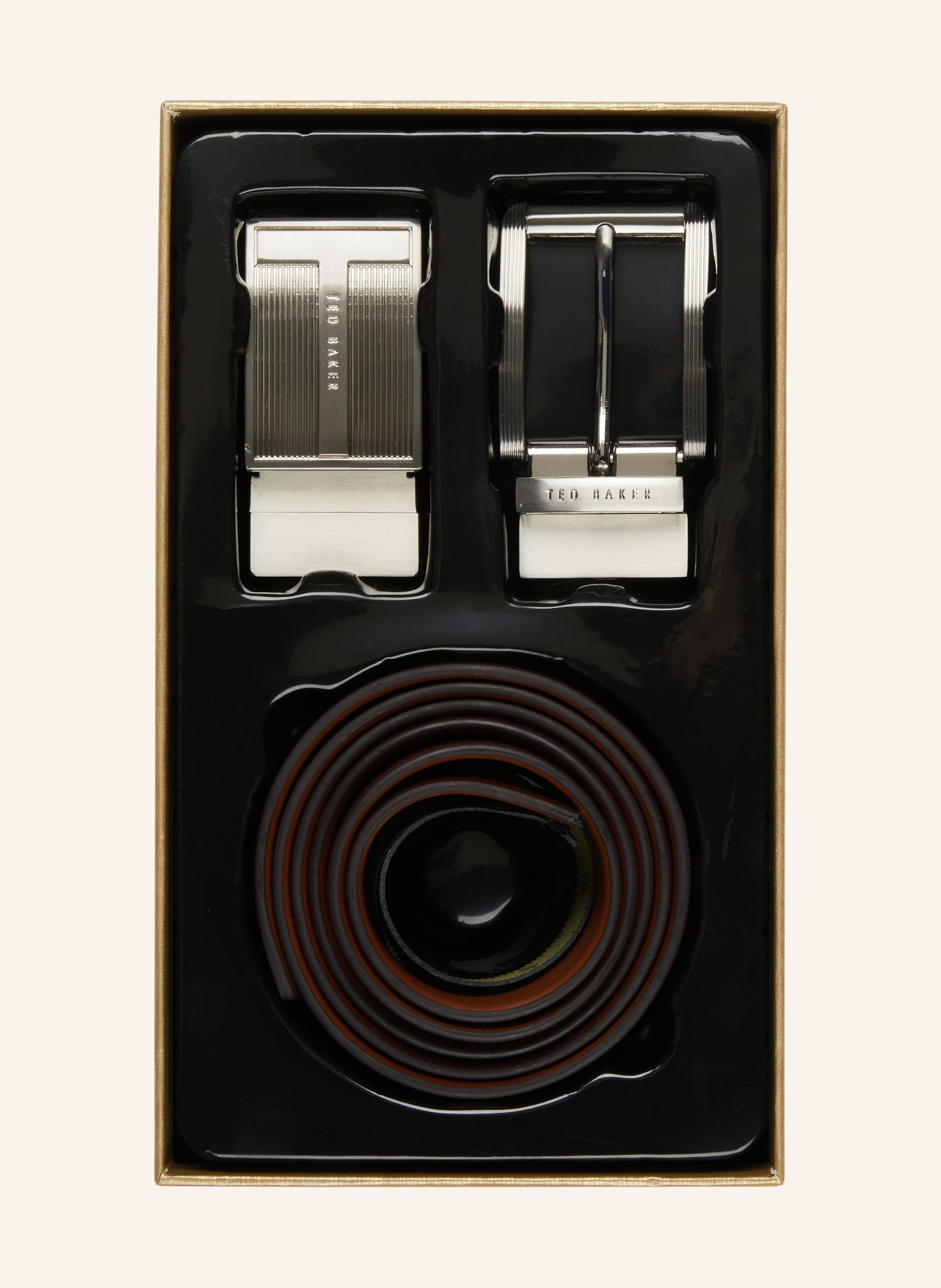 TED BAKER Leather belt NEWBEY, Color: BROWN (Image 1)