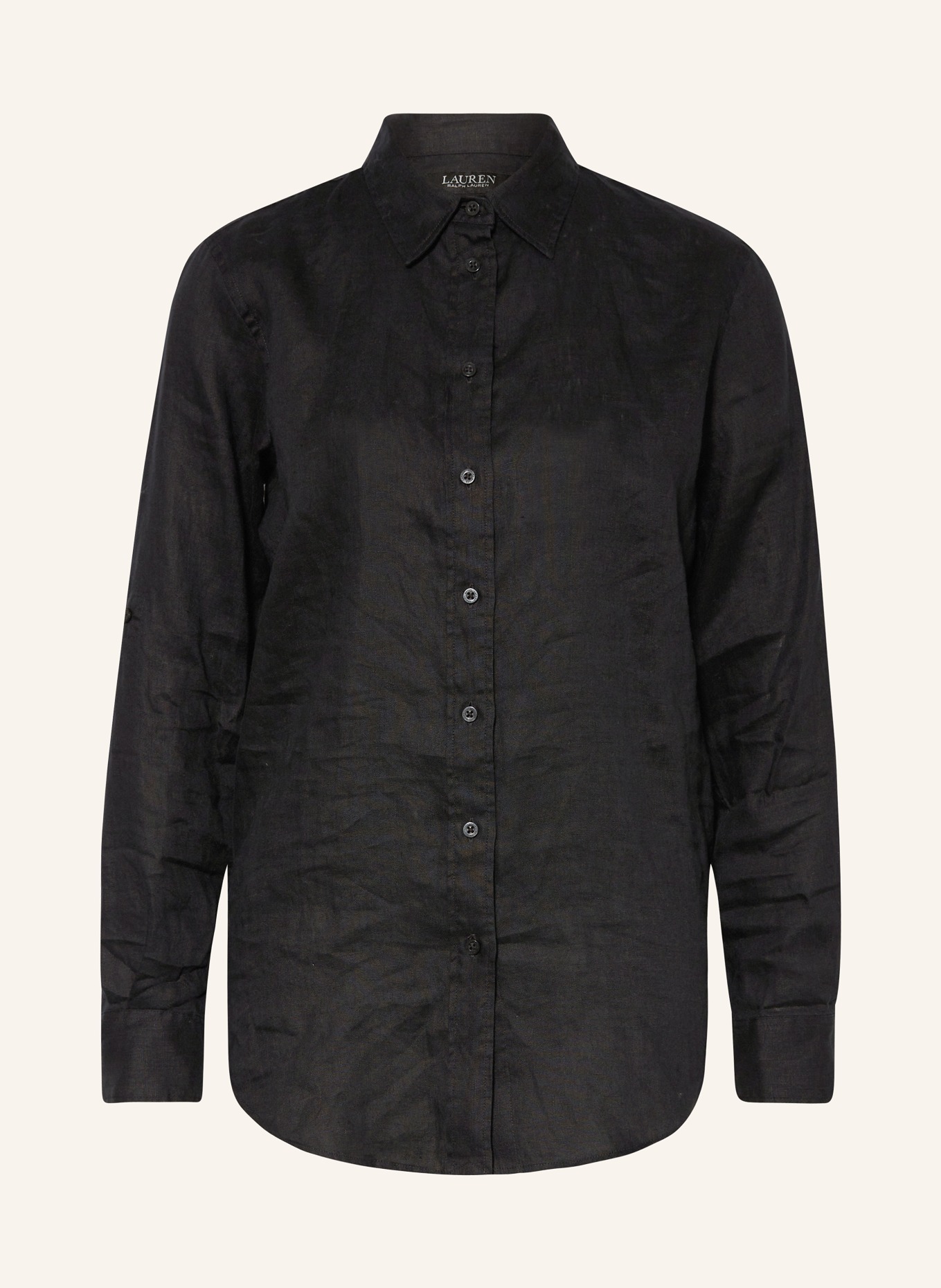 LAUREN RALPH LAUREN Shirt blouse made of linen, Color: BLACK (Image 1)
