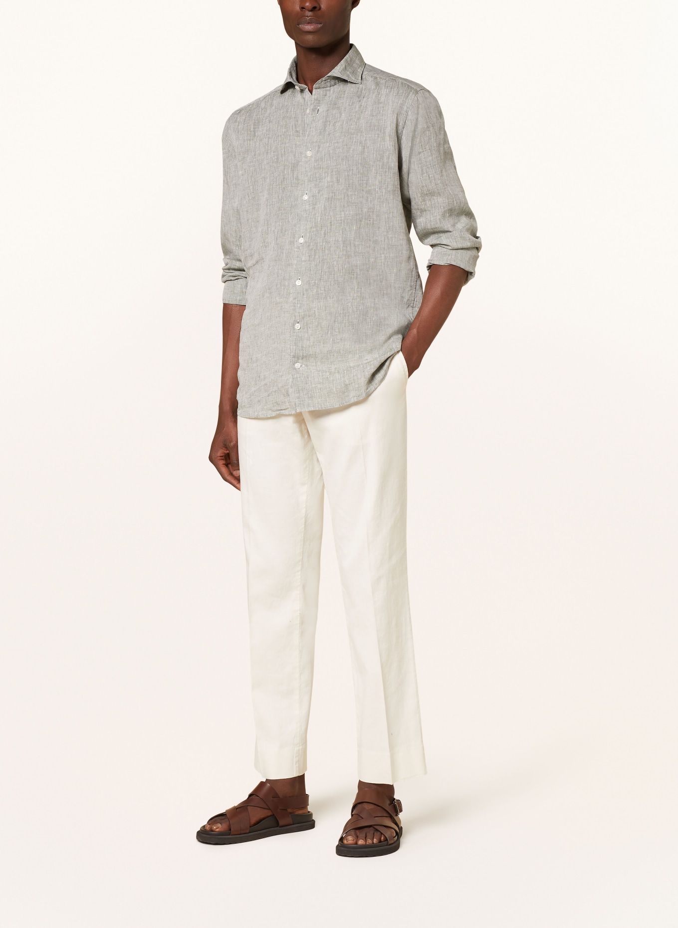 ETON Leinenhemd Slim Fit, Farbe: DUNKELGRÜN (Bild 2)