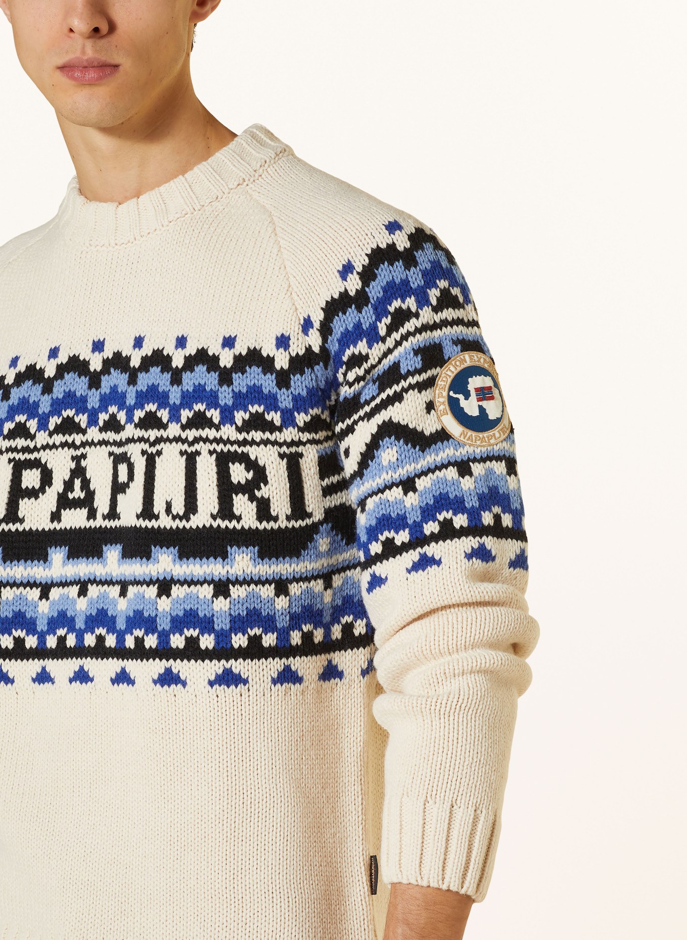 NAPAPIJRI Sweater HORLICK, Color: CREAM/ BLUE (Image 4)