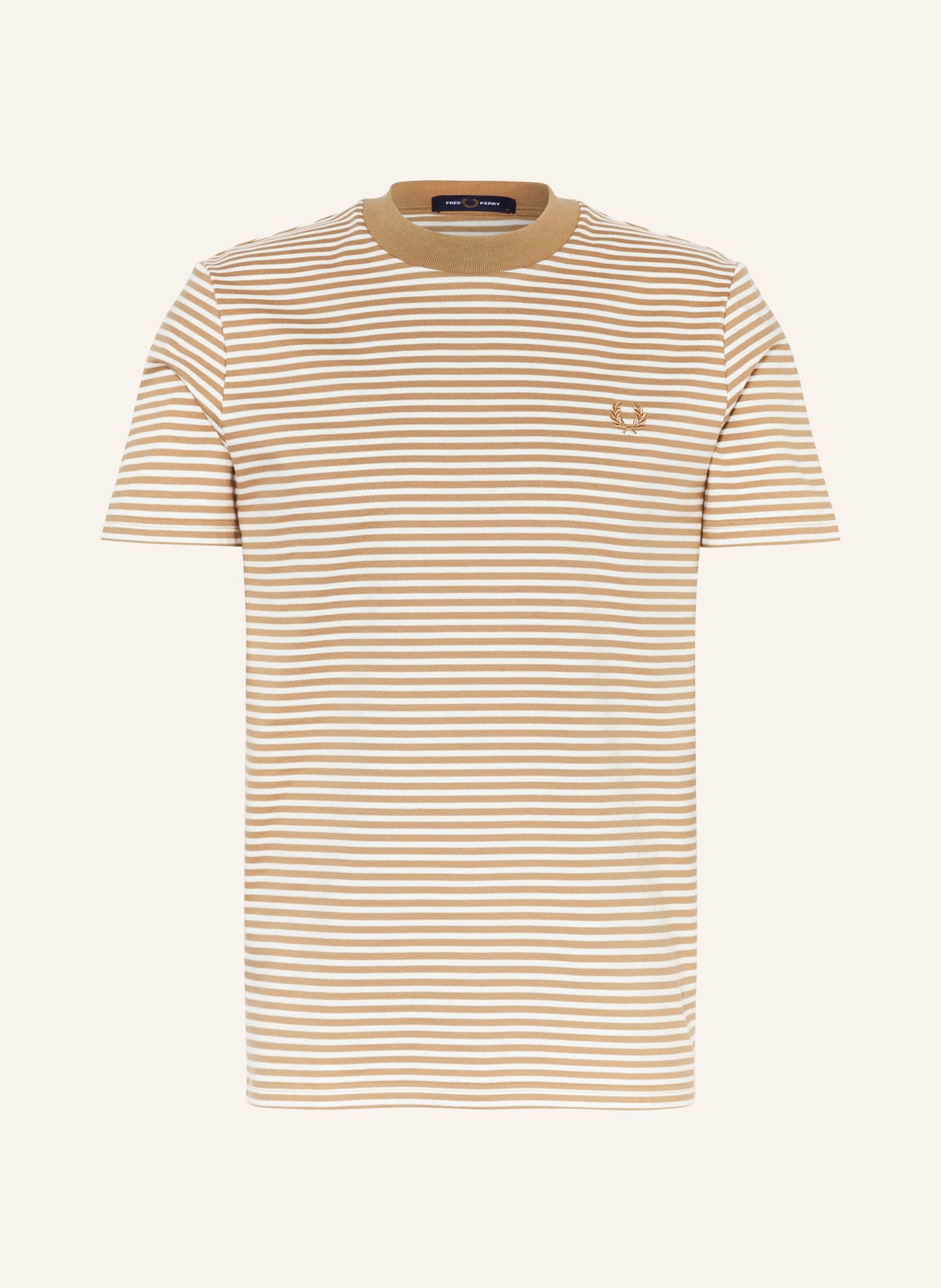FRED PERRY T-Shirt, Farbe: BEIGE/ WEISS (Bild 1)