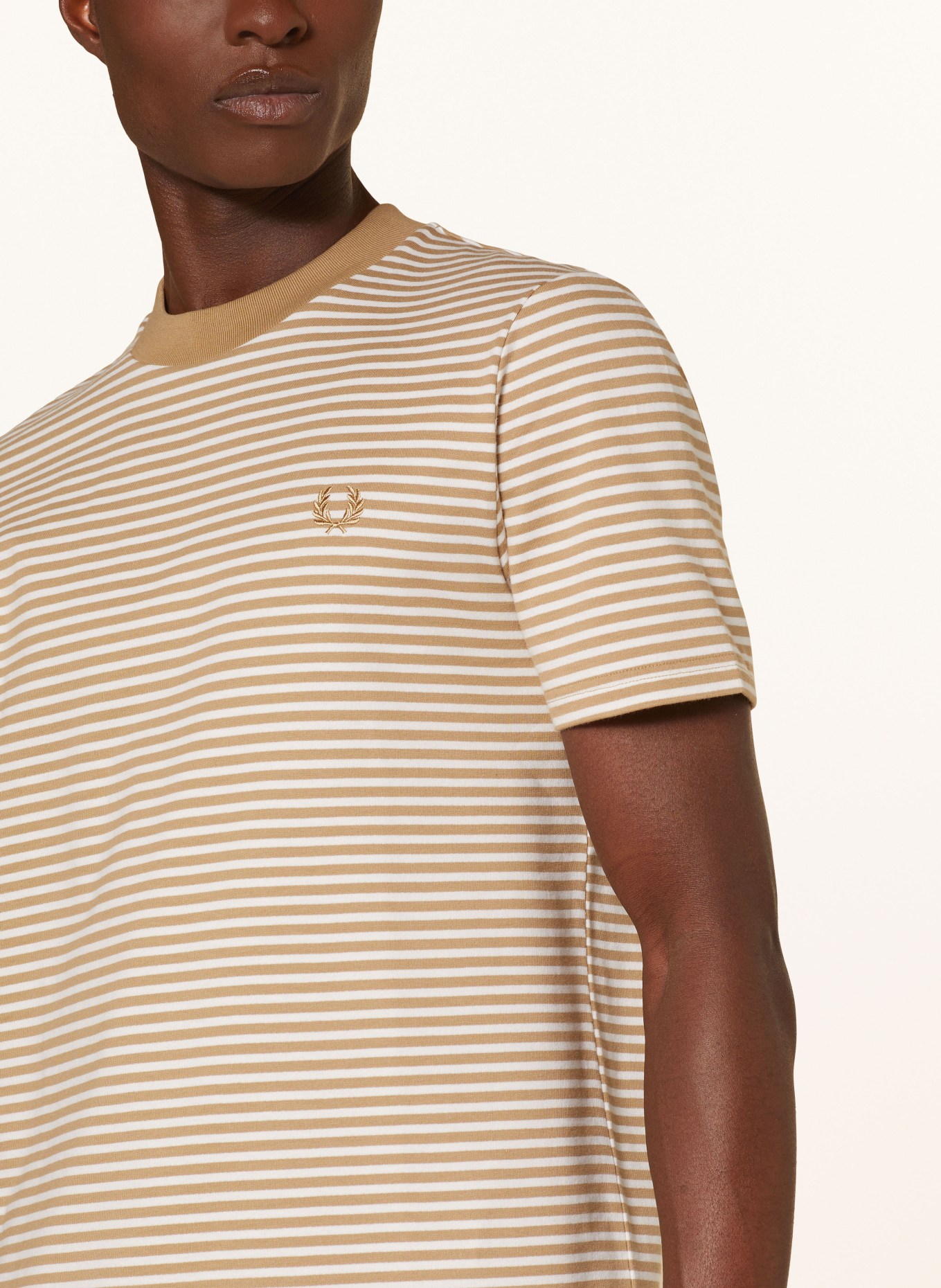 FRED PERRY T-shirt, Color: BEIGE/ WHITE (Image 4)