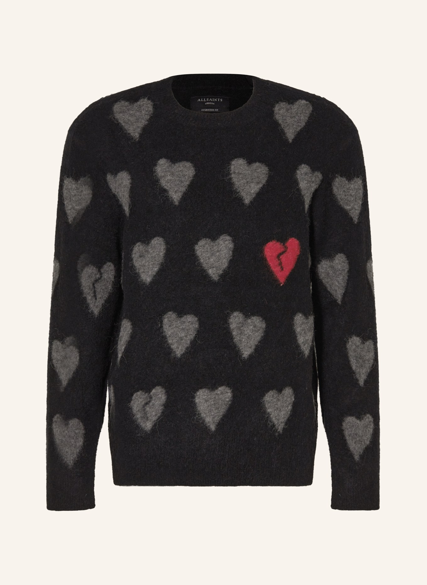 ALLSAINTS Sweater AMORE with alpaca, Color: BLACK/ GRAY (Image 1)