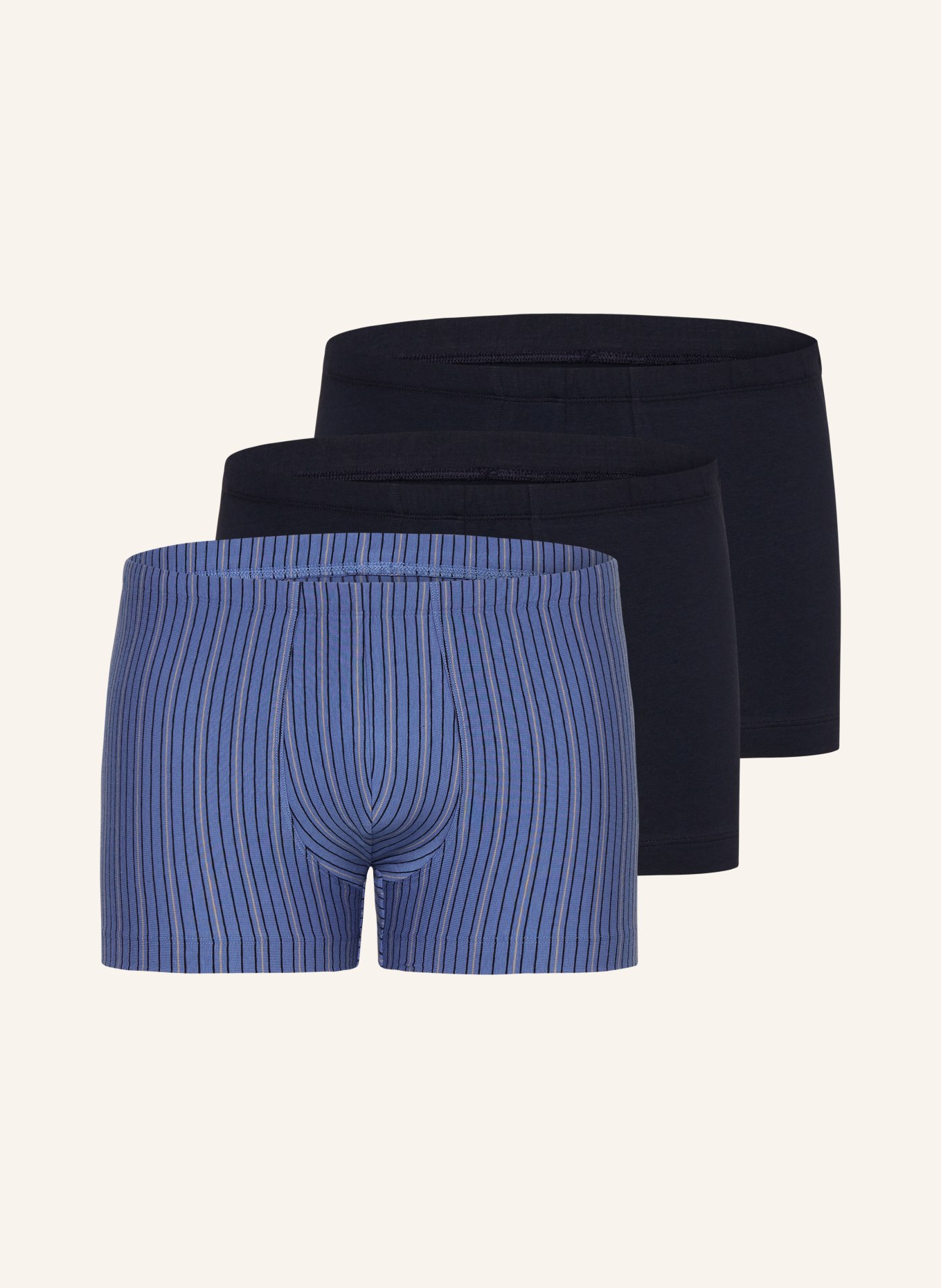 SCHIESSER 3-pack boxer shorts ORGANIC COTTON, Color: DARK BLUE/ LIGHT BLUE (Image 1)
