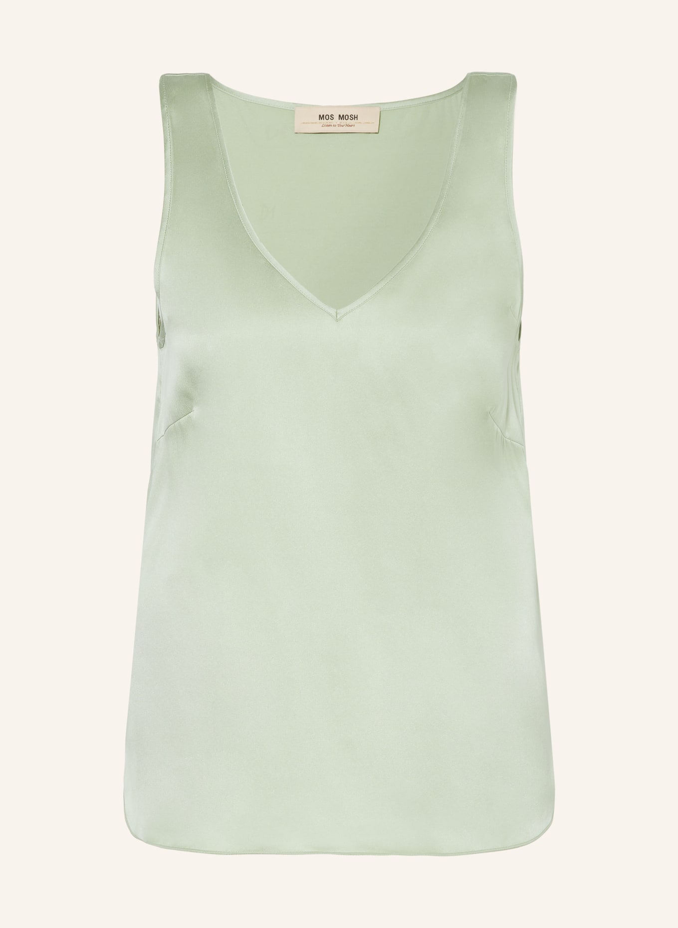 MOS MOSH Blouse top MASTRID made of silk, Color: LIGHT GREEN (Image 1)