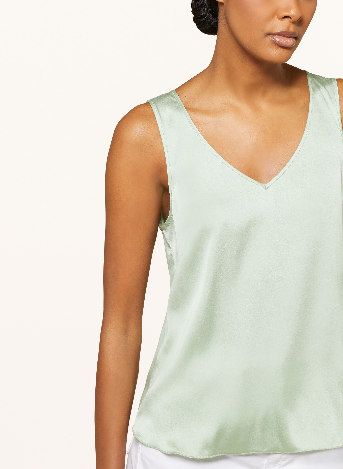 MOS MOSH Blouse top MASTRID made of silk, Color: LIGHT GREEN (Image 4)