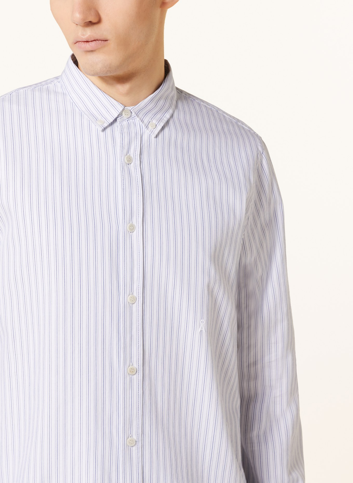 ARMEDANGELS Shirt QUAASA regular fit, Color: WHITE/ BLUE (Image 4)