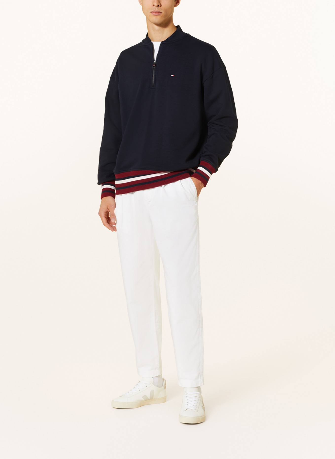 TOMMY HILFIGER Half-zip sweater, Color: DARK BLUE/ DARK RED/ WHITE (Image 2)