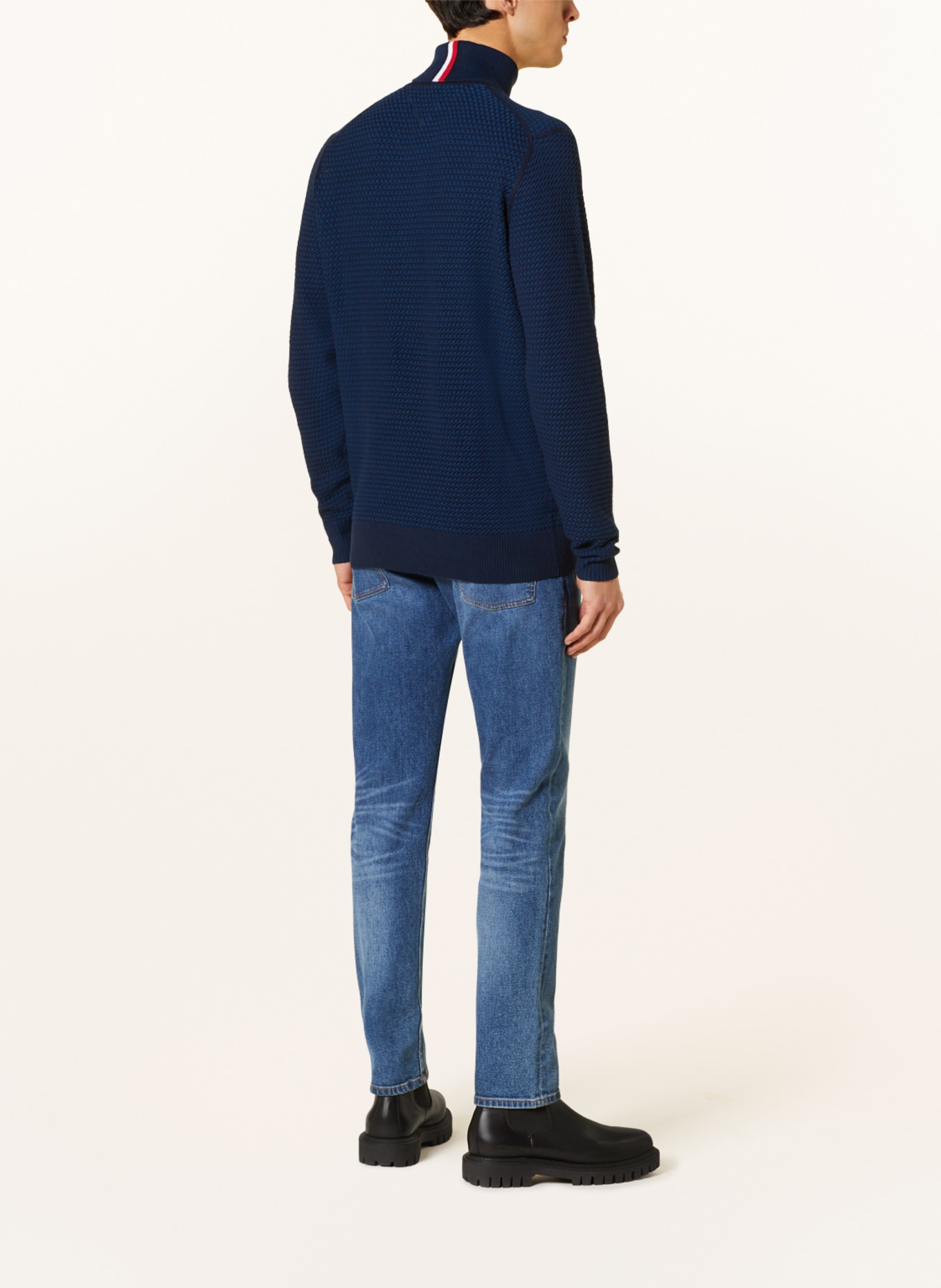 TOMMY HILFIGER Rollkragenpullover: DUNKELBLAU/ BLAU