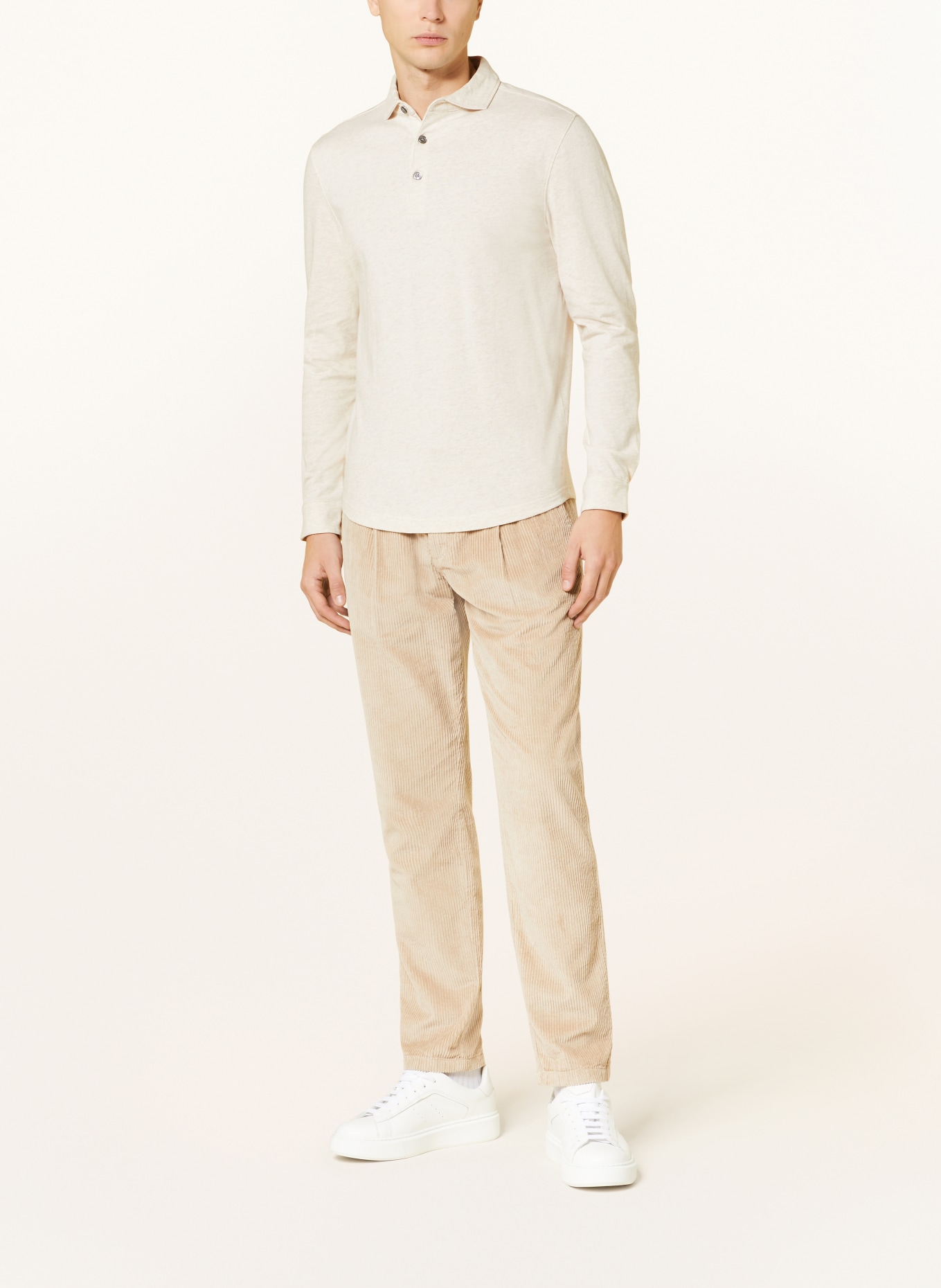 PROFUOMO Jersey-Poloshirt, Farbe: CREME (Bild 2)