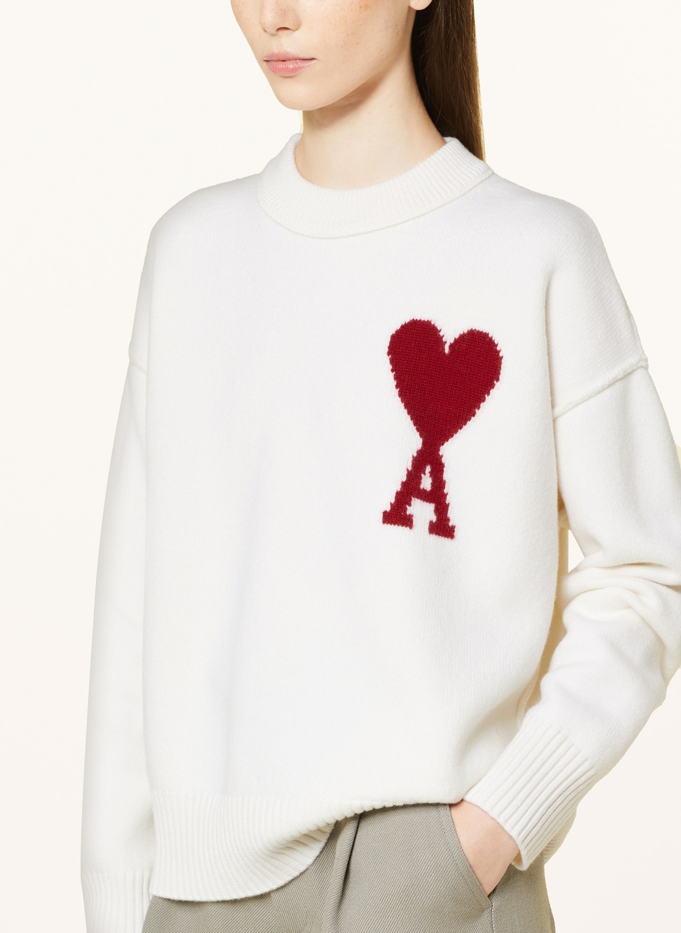 AMI PARIS Sweater, Color: WHITE/ RED (Image 4)