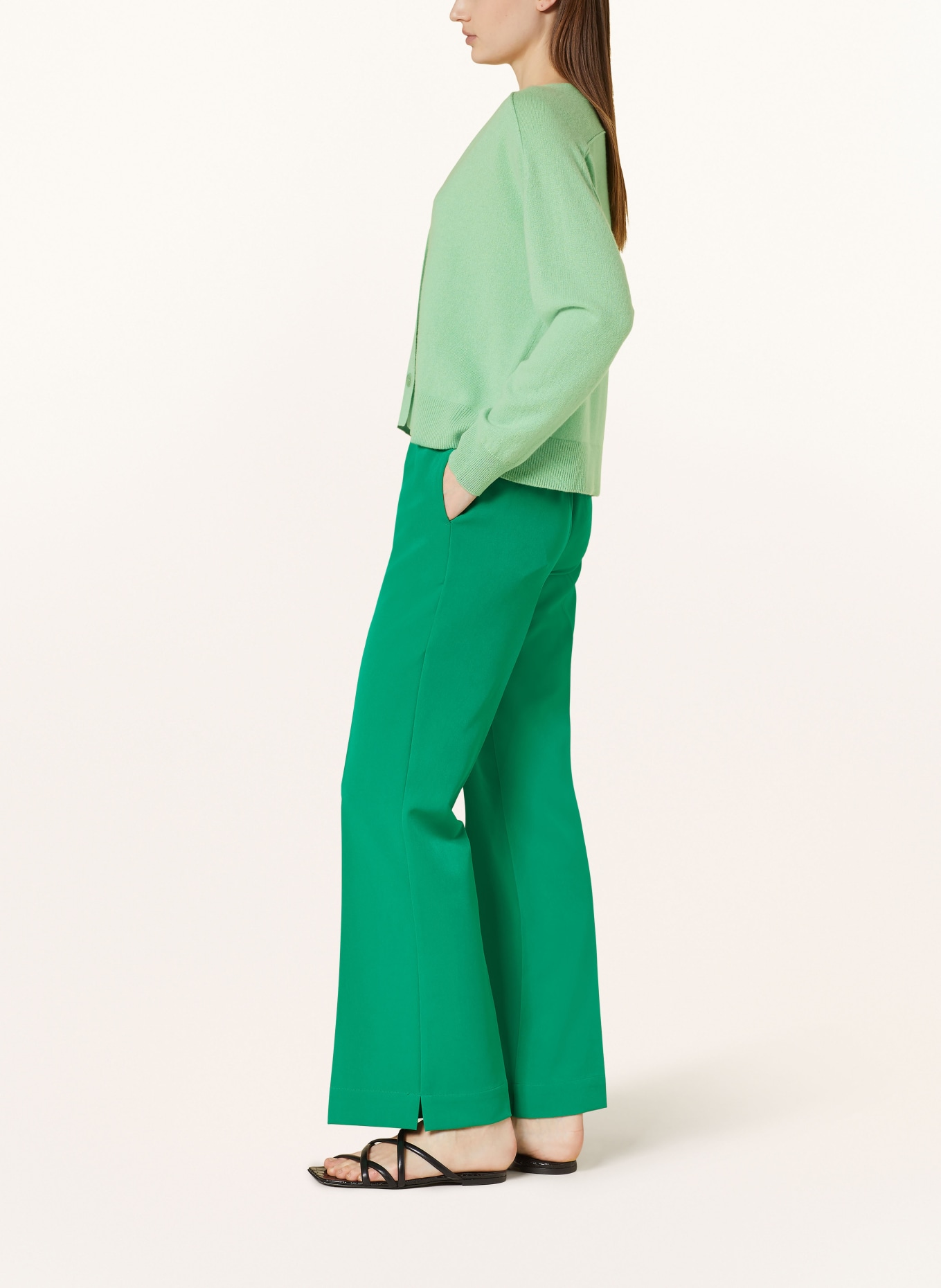 HERZEN'S ANGELEGENHEIT Wide leg trousers, Color: GREEN (Image 4)