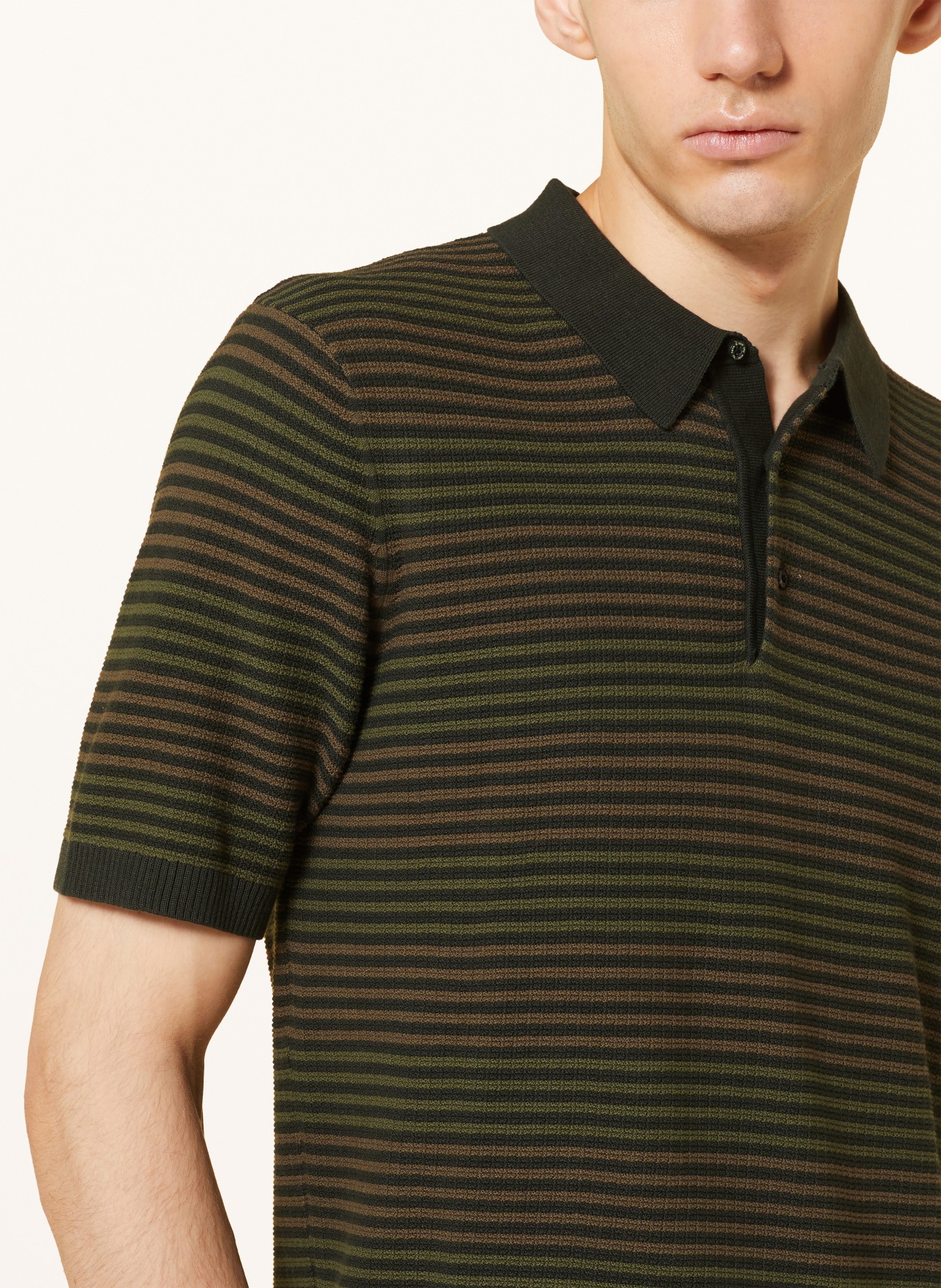 SCOTCH & SODA Knitted polo shirt, Color: DARK GREEN/ GREEN/ LIGHT GREEN (Image 4)