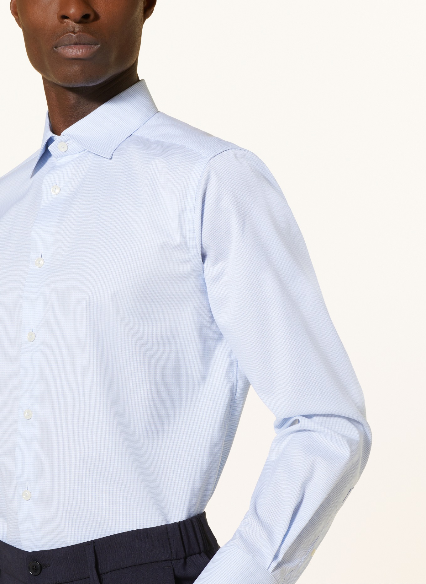 ETON Shirt contemporary fit: LIGHT BLUE / WHITE
