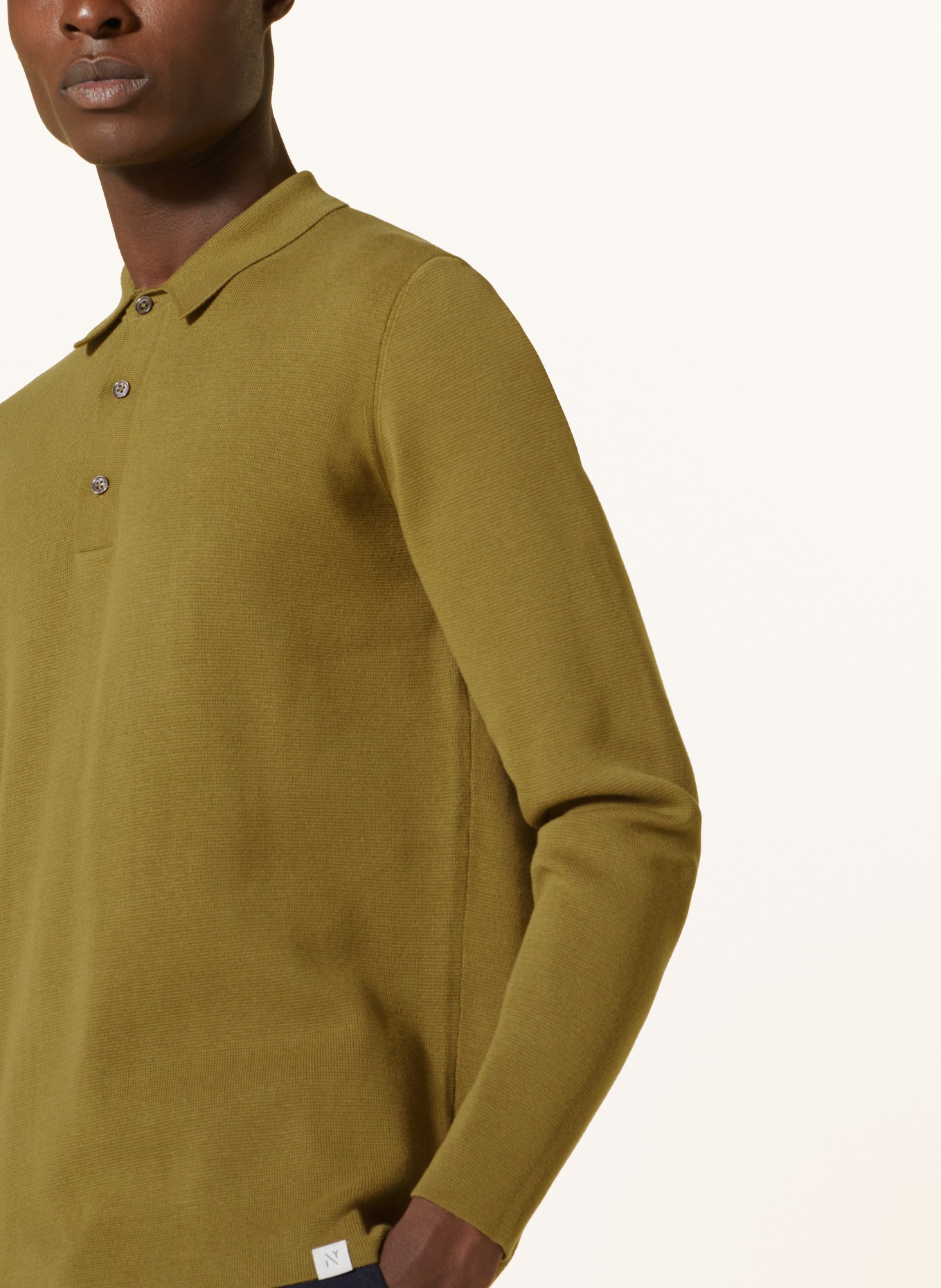NOWADAYS Knitted polo shirt, Color: OLIVE (Image 4)