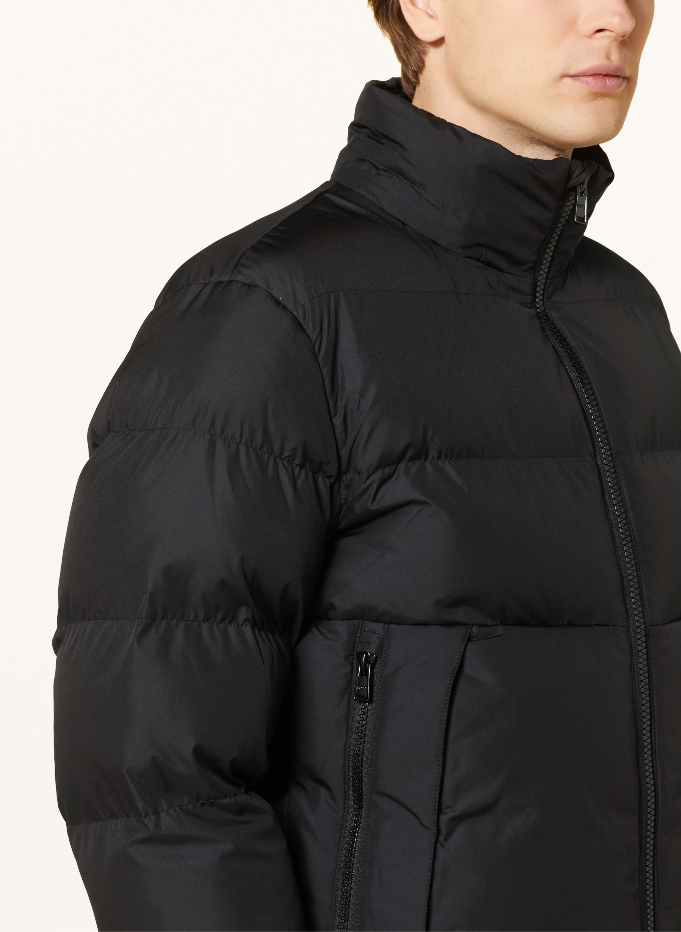 BOSS Quilted jacket CORBINIAN with removable hood, Color: BLACK (Image 6)
