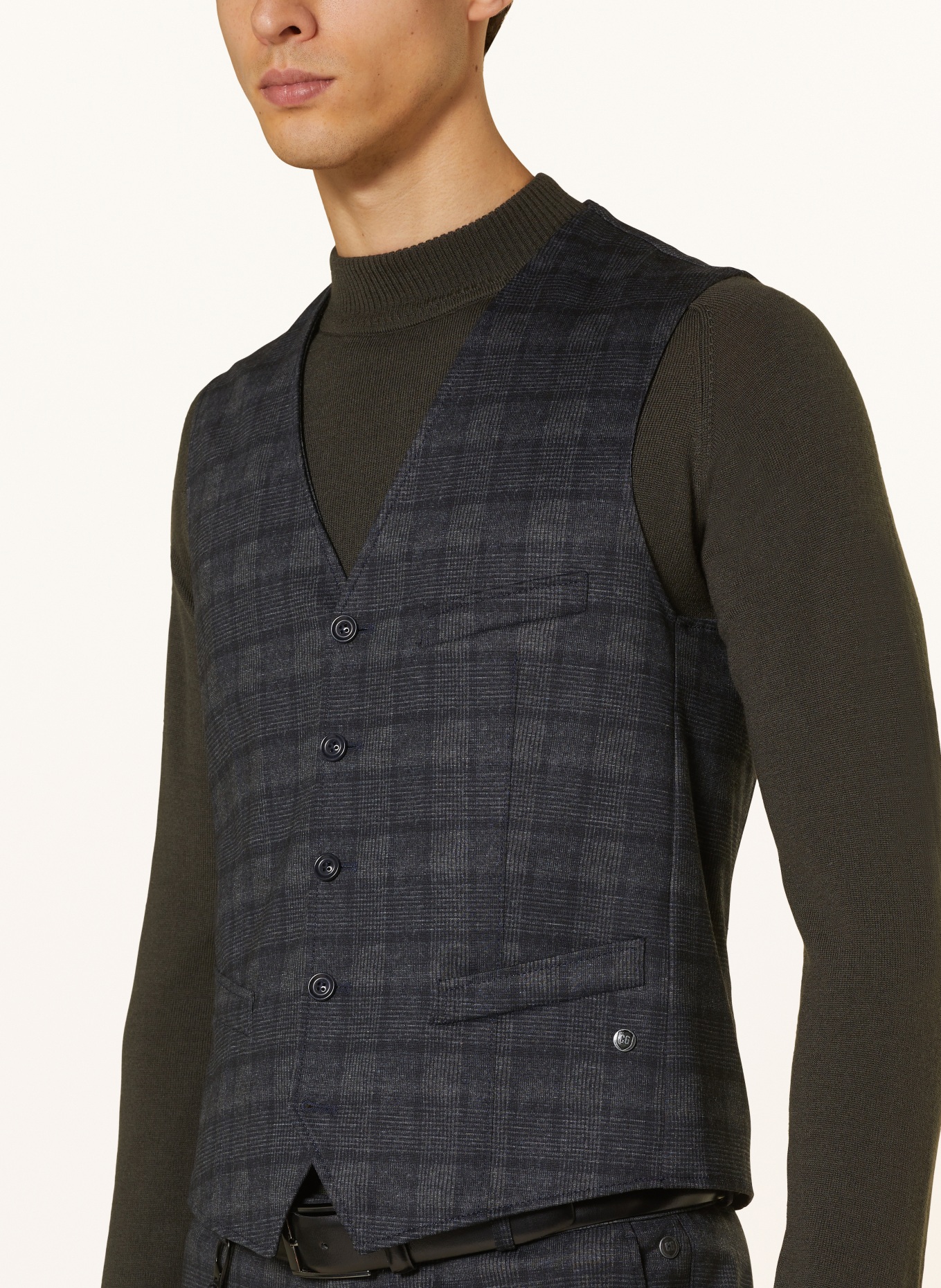 CG - CLUB of GENTS Suit vest MOSLEY slim fit, Color: 63 BLAU DUNKEL (Image 5)