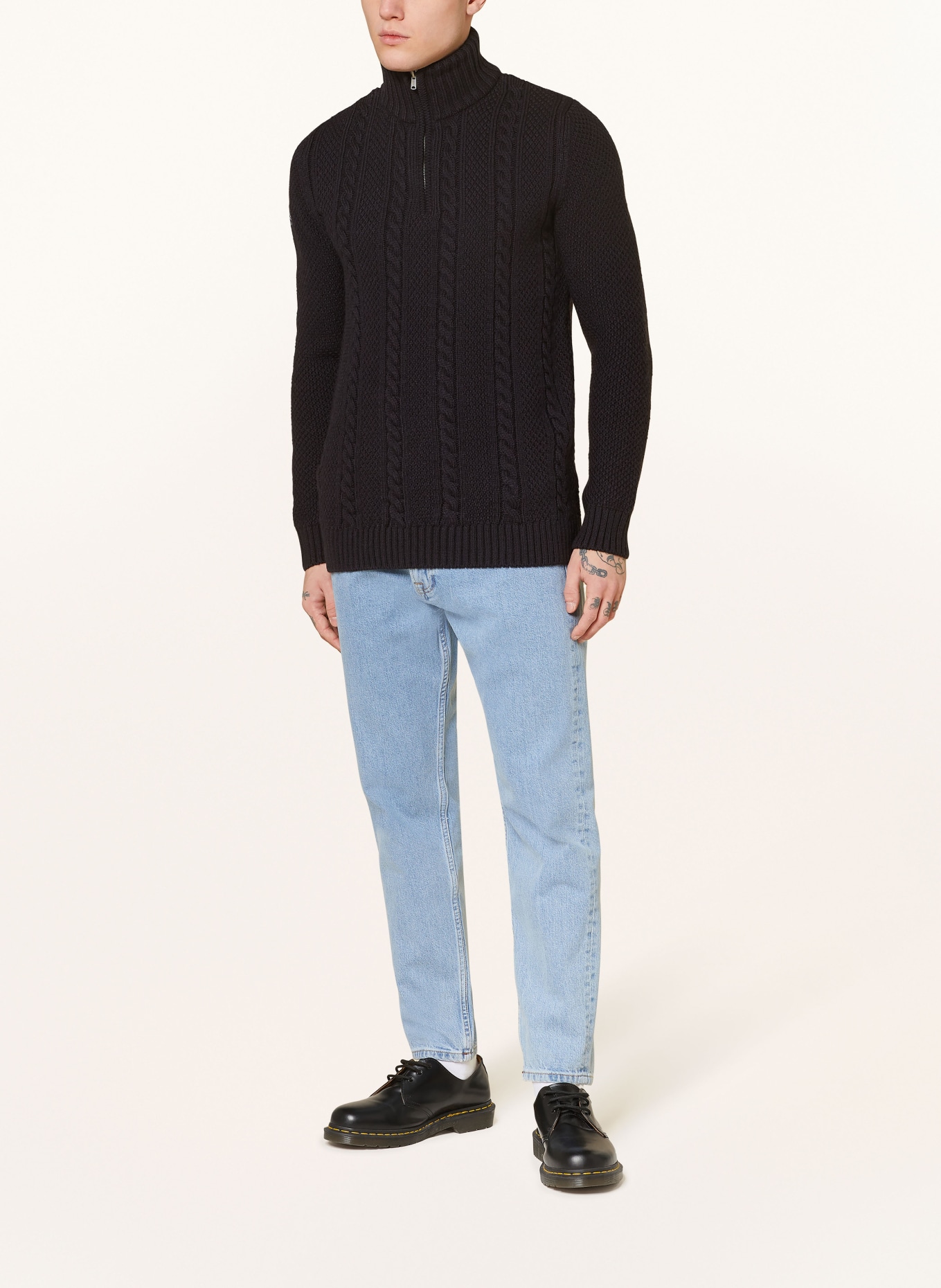 Superdry Half-zip sweater VINTAGE JACOB, Color: DARK BLUE (Image 2)