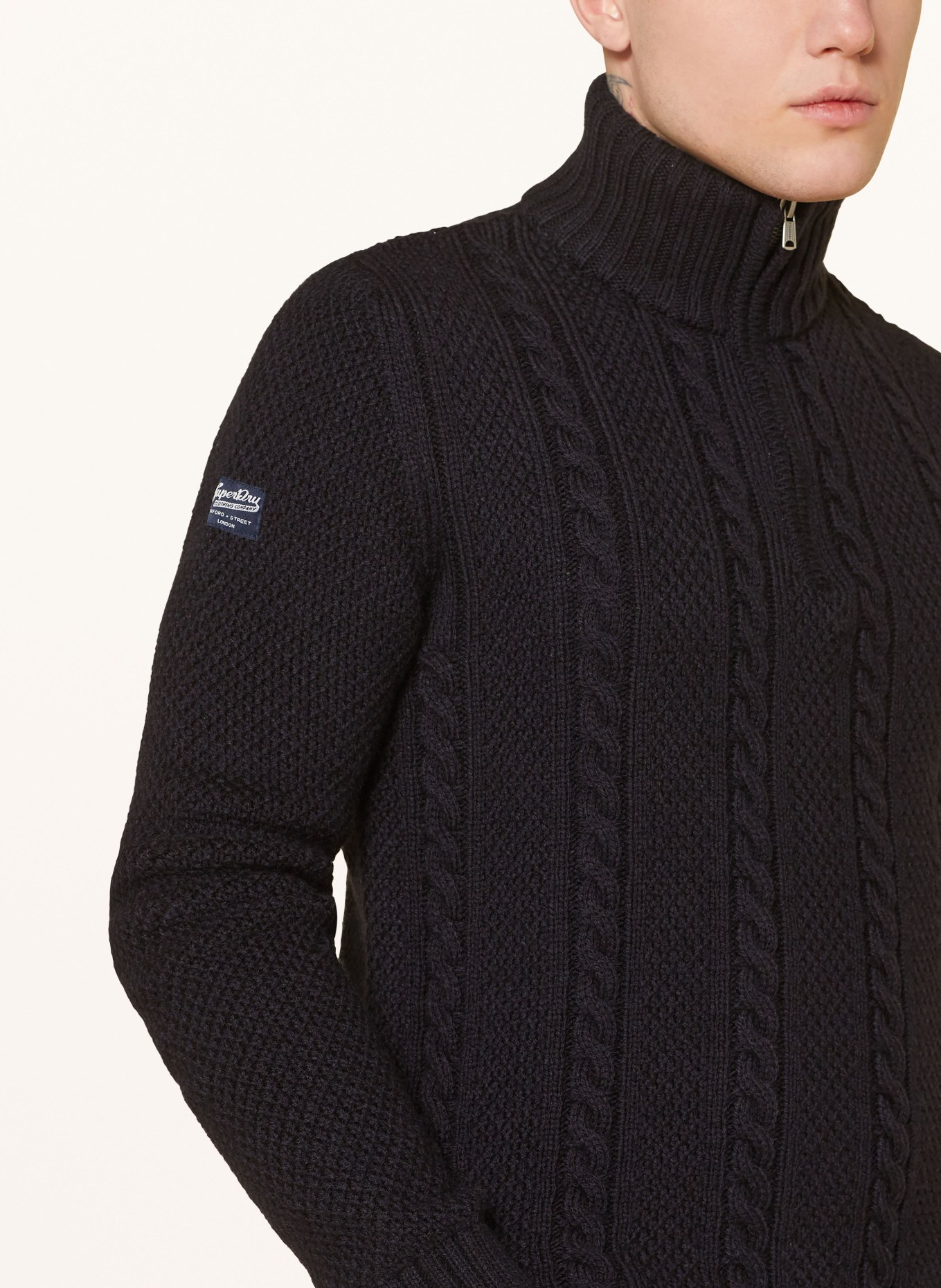 Superdry Half-zip sweater VINTAGE JACOB, Color: DARK BLUE (Image 4)