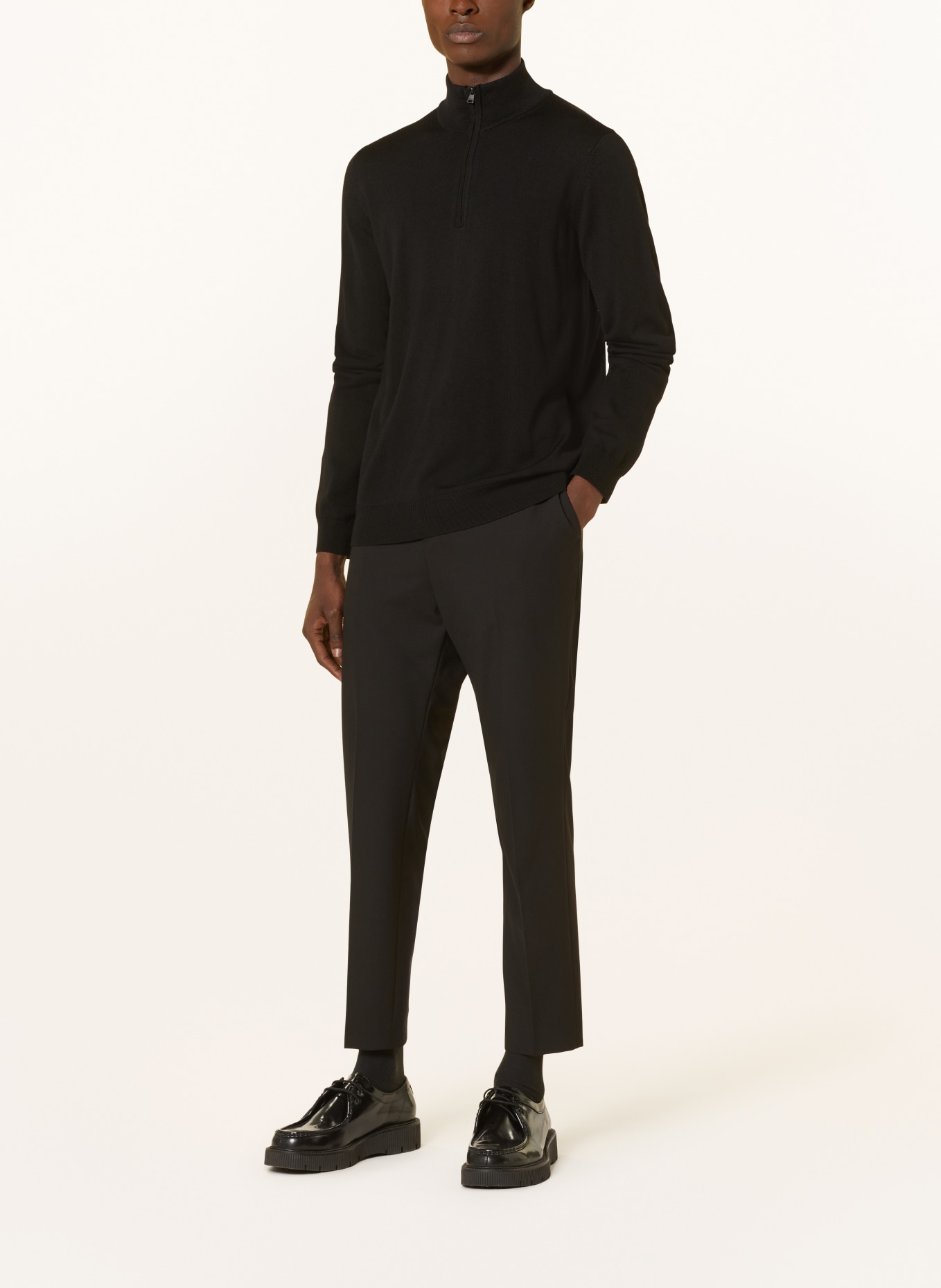 HUGO Half-zip sweater SAN QUIRIN, Color: BLACK (Image 2)
