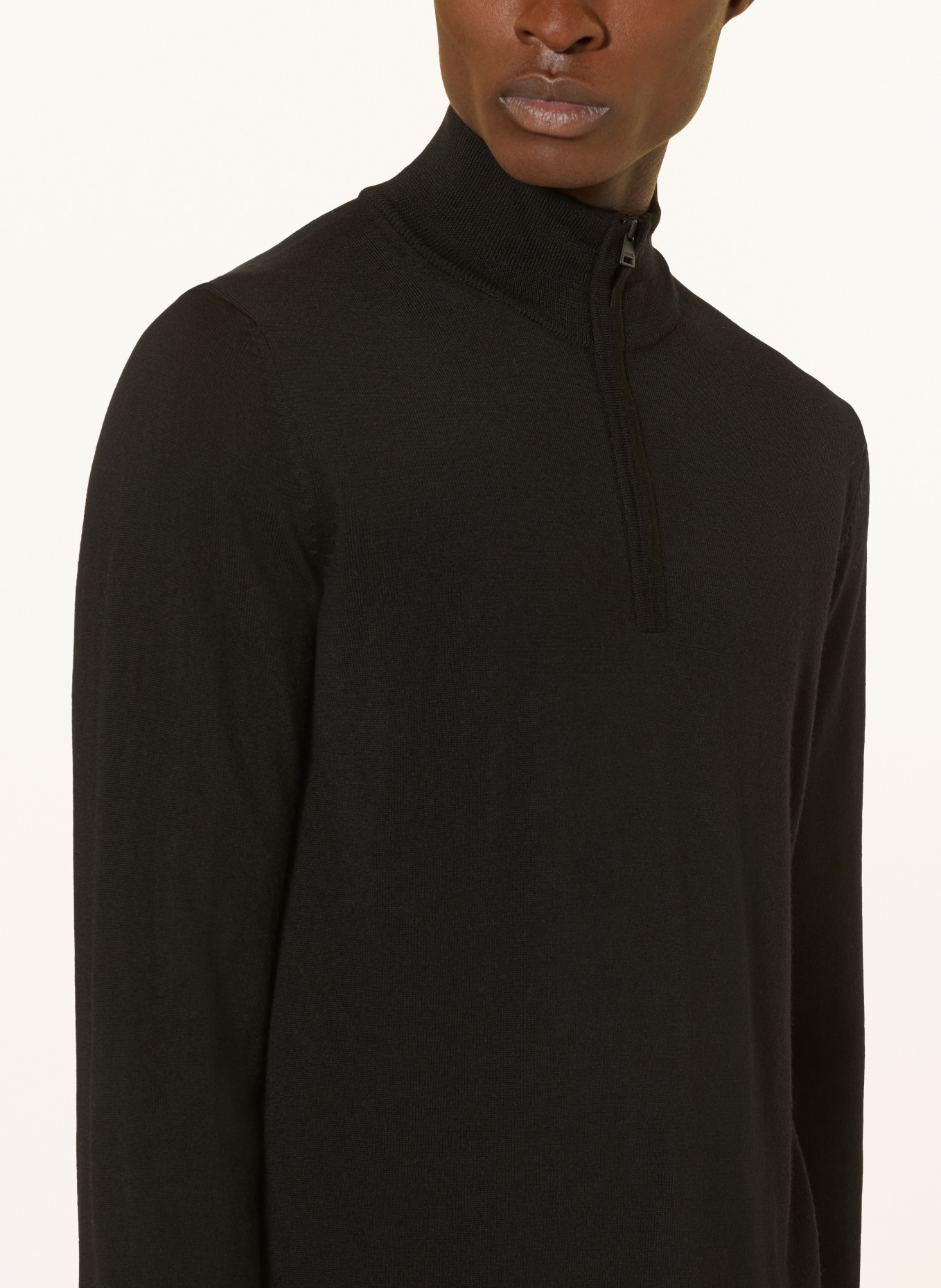 HUGO Half-zip sweater SAN QUIRIN, Color: BLACK (Image 4)