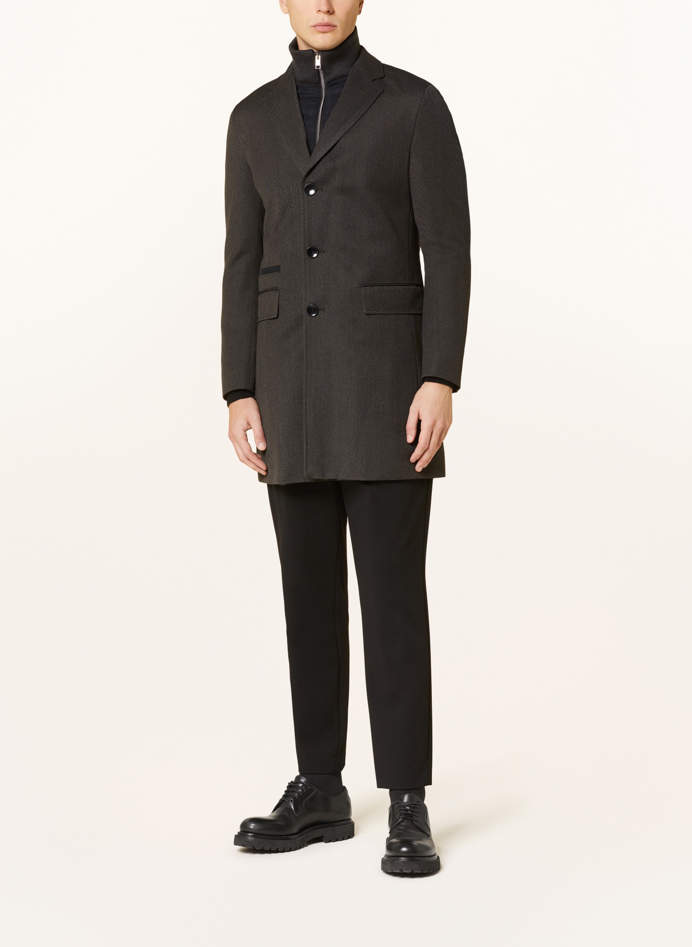 BOSS Wool coat HYDE with detachable trim, Color: DARK BROWN (Image 2)