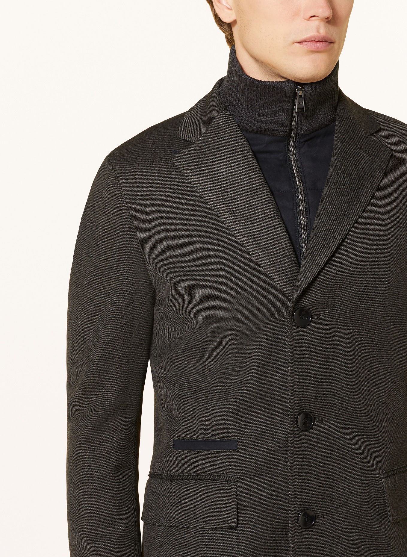 BOSS Wool coat HYDE with detachable trim, Color: DARK BROWN (Image 4)