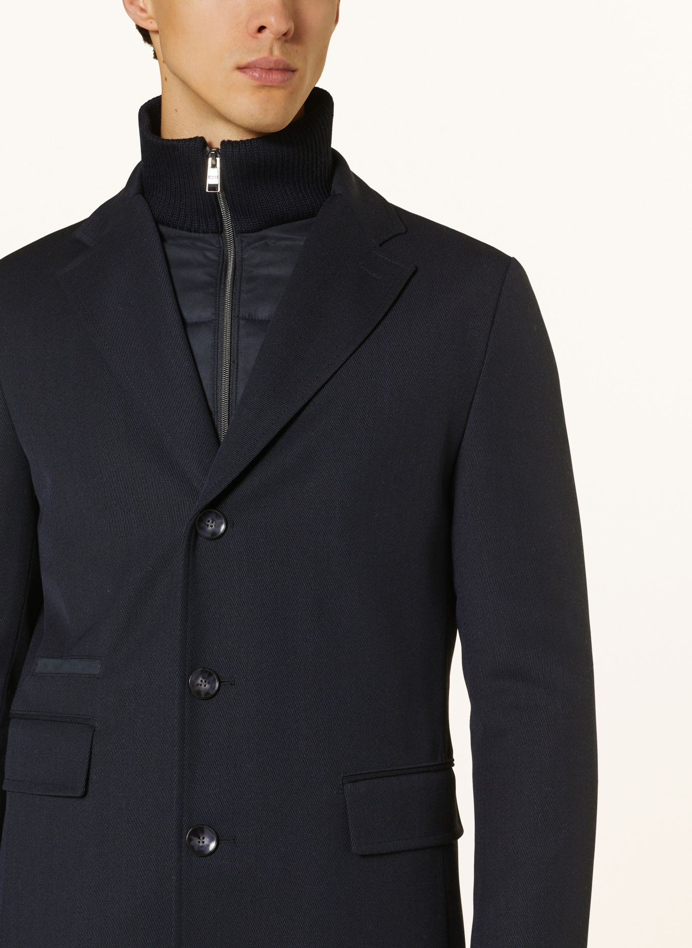 BOSS Wool coat HYDE with detachable trim, Color: DARK BLUE (Image 4)