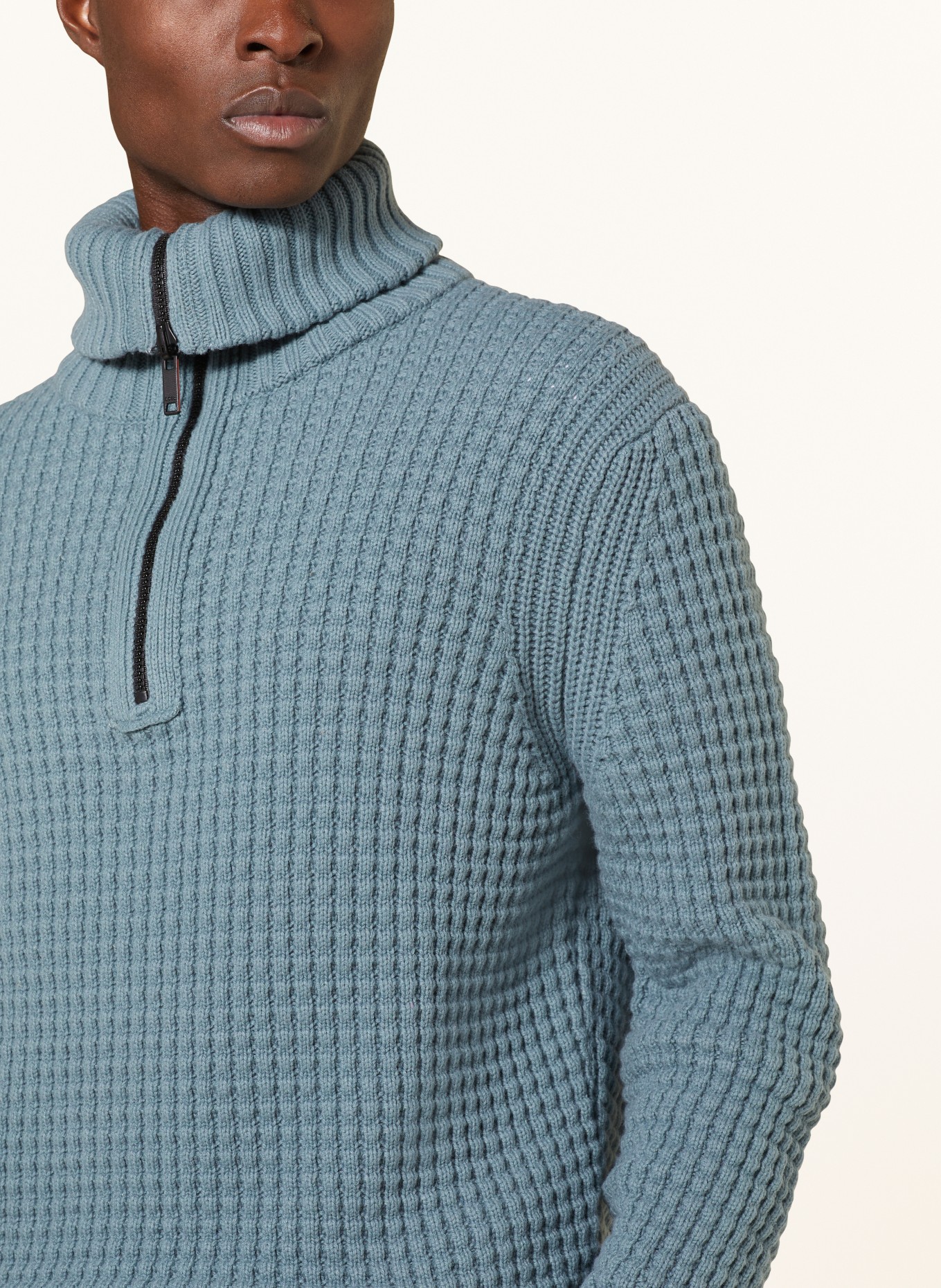 BOSS Half-zip sweater ATAKOS, Color: 375 OPEN GREEN (Image 4)