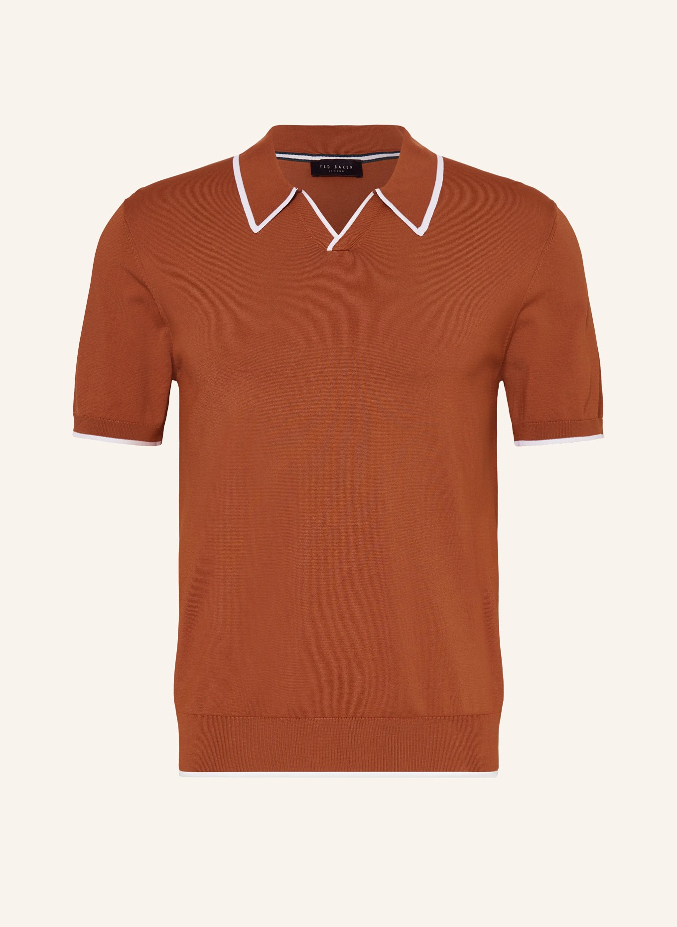 TED BAKER Jersey polo shirt RAYONE, Color: BROWN (Image 1)