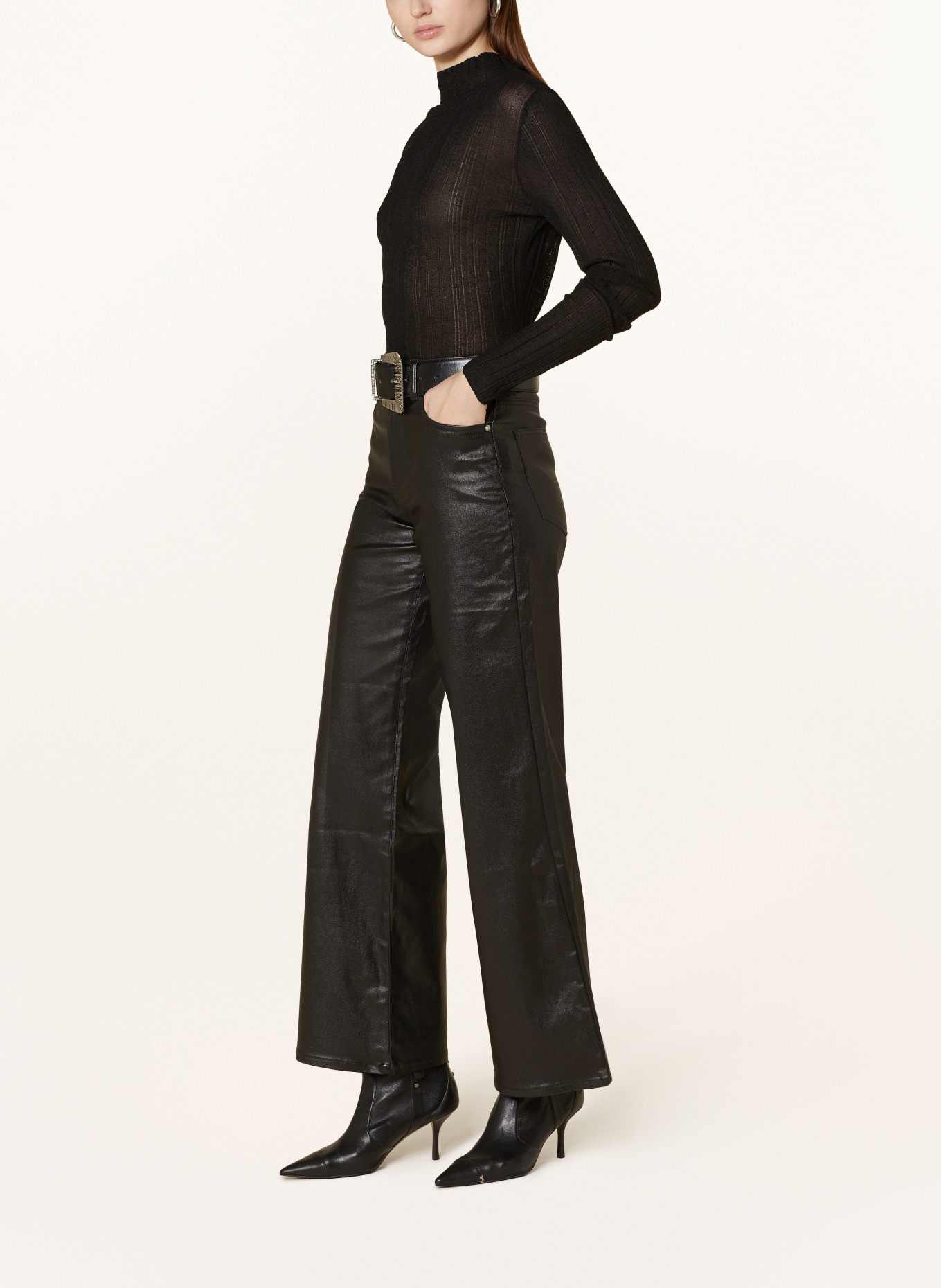 Flare jersey trousers - Black - Women - Gina Tricot