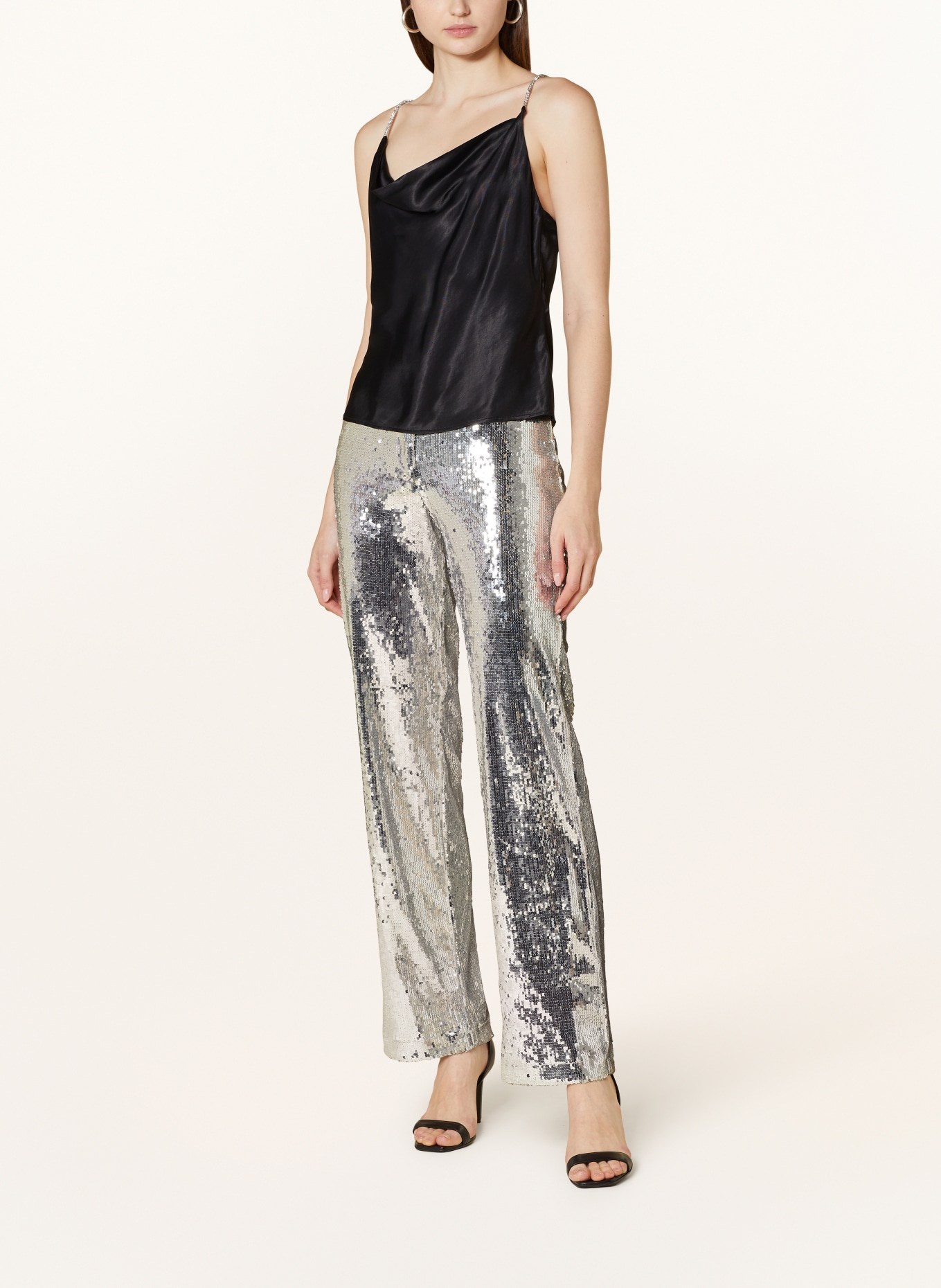 gina tricot Wide leg trousers with sequins, Color: SILVER (Image 2)