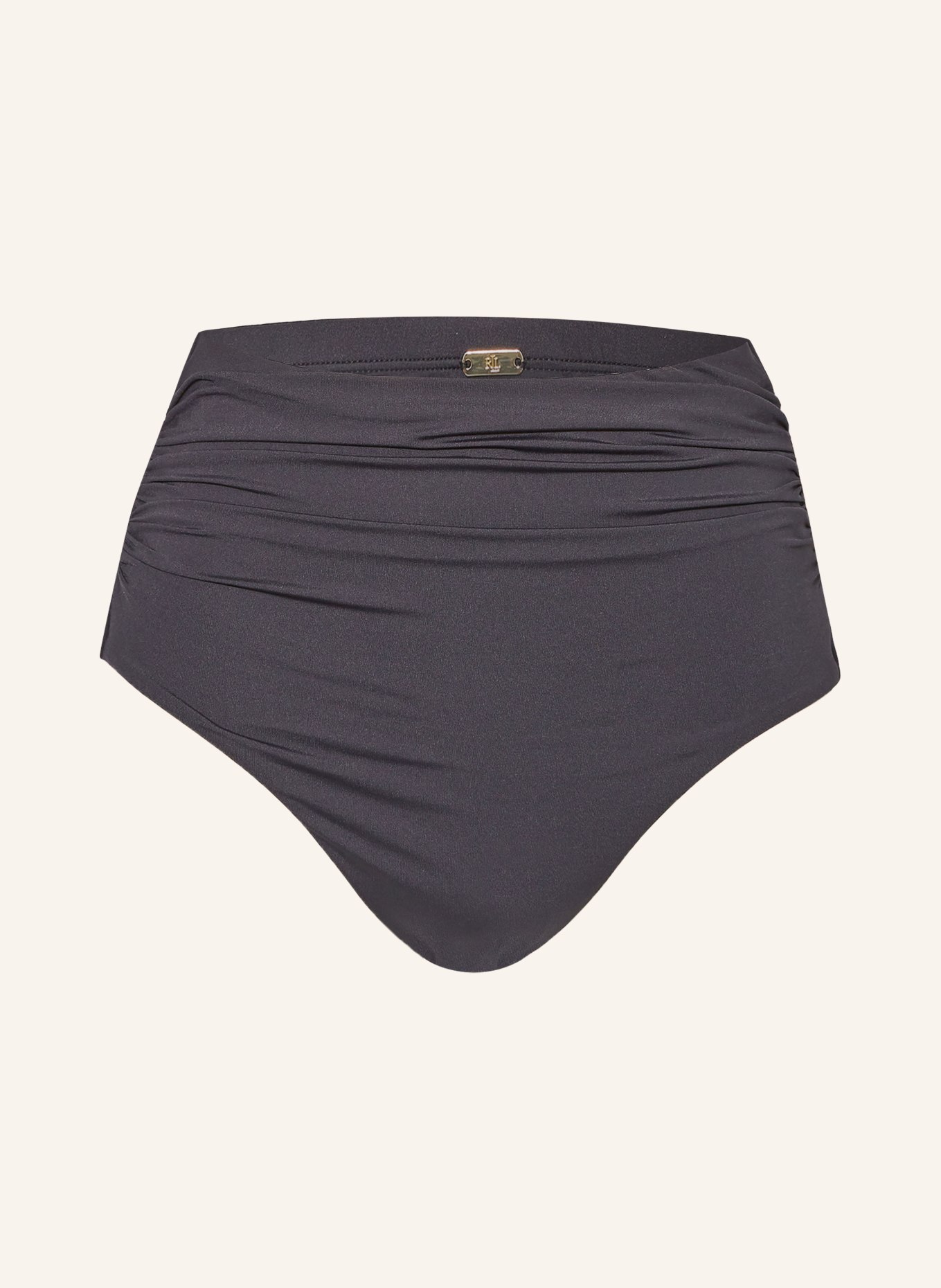 LAUREN RALPH LAUREN High-waist bikini bottoms BEACH CLUB SOLIDS, Color: BLACK (Image 1)