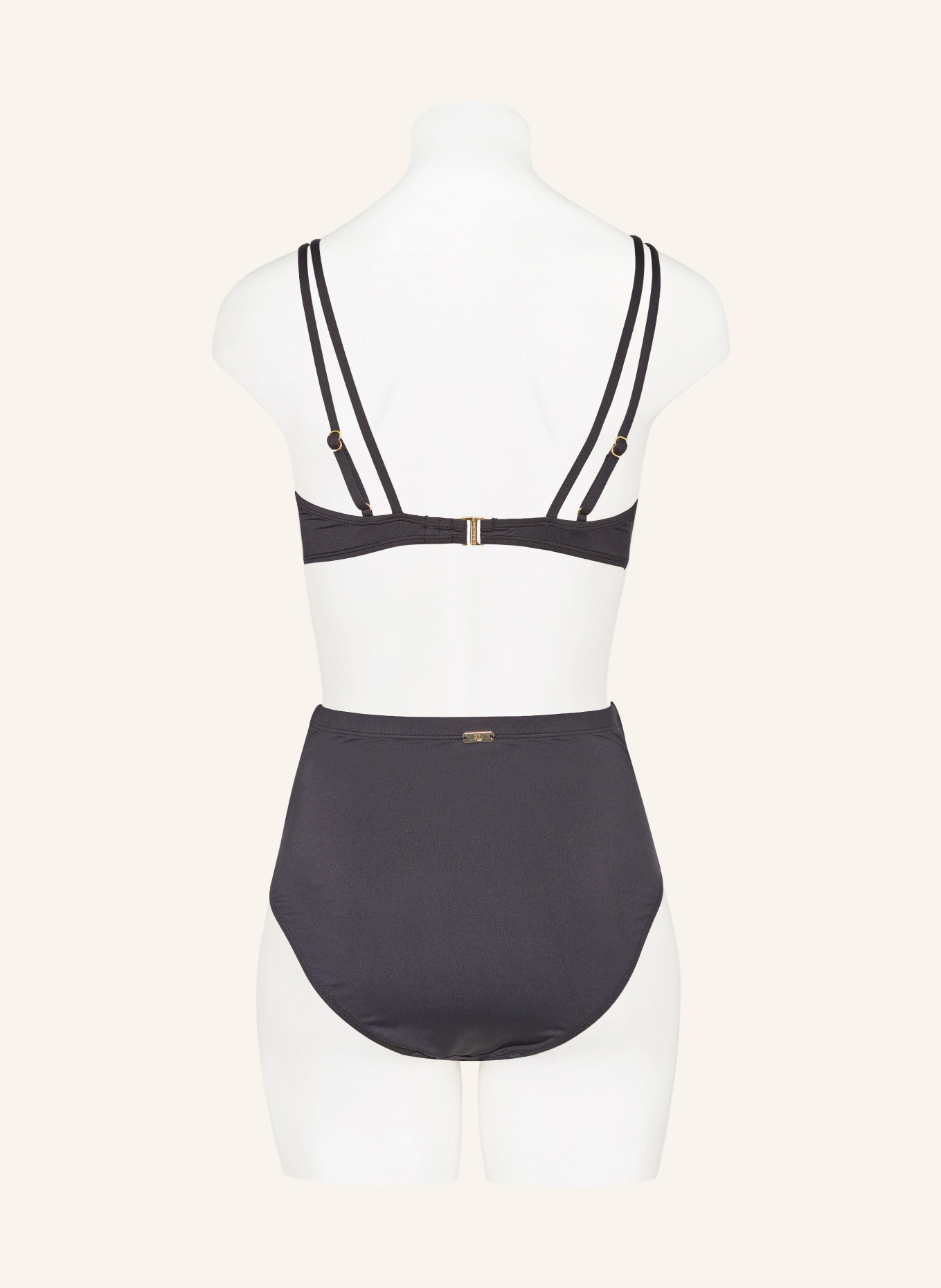 LAUREN RALPH LAUREN High-waist bikini bottoms BEACH CLUB SOLIDS, Color: BLACK (Image 3)