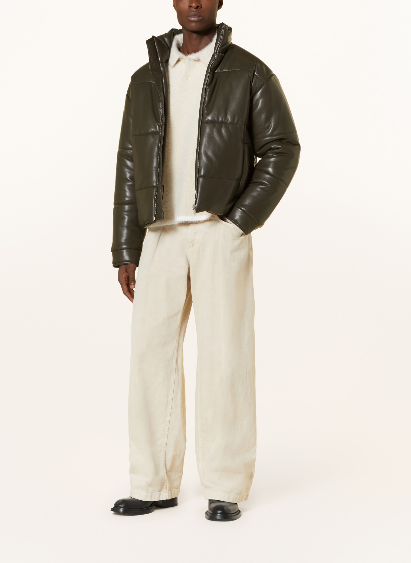 Nanushka Jacket MARRON in leather look, Color: DARK GREEN (Image 2)