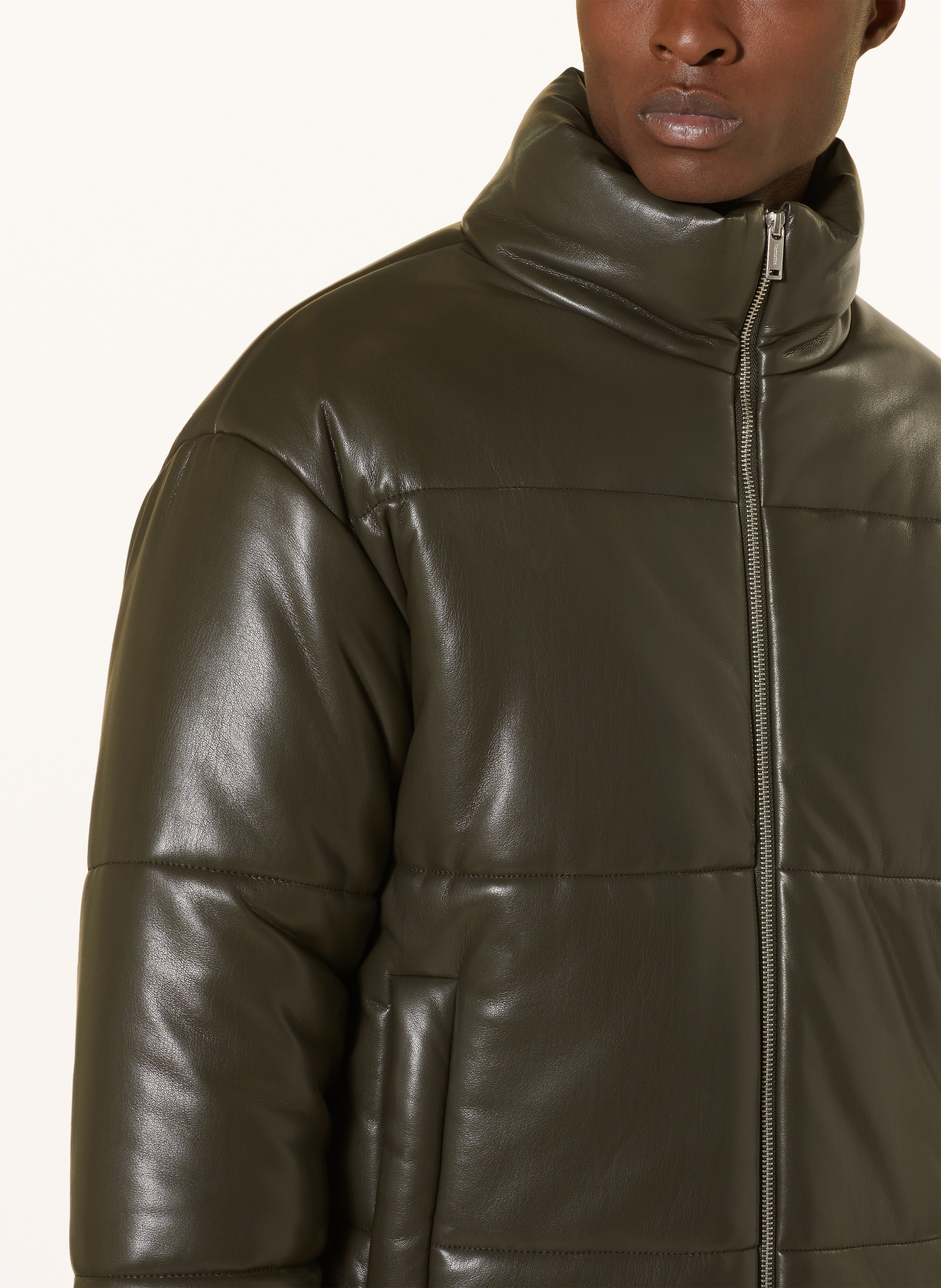 Nanushka Jacket MARRON in leather look, Color: DARK GREEN (Image 4)
