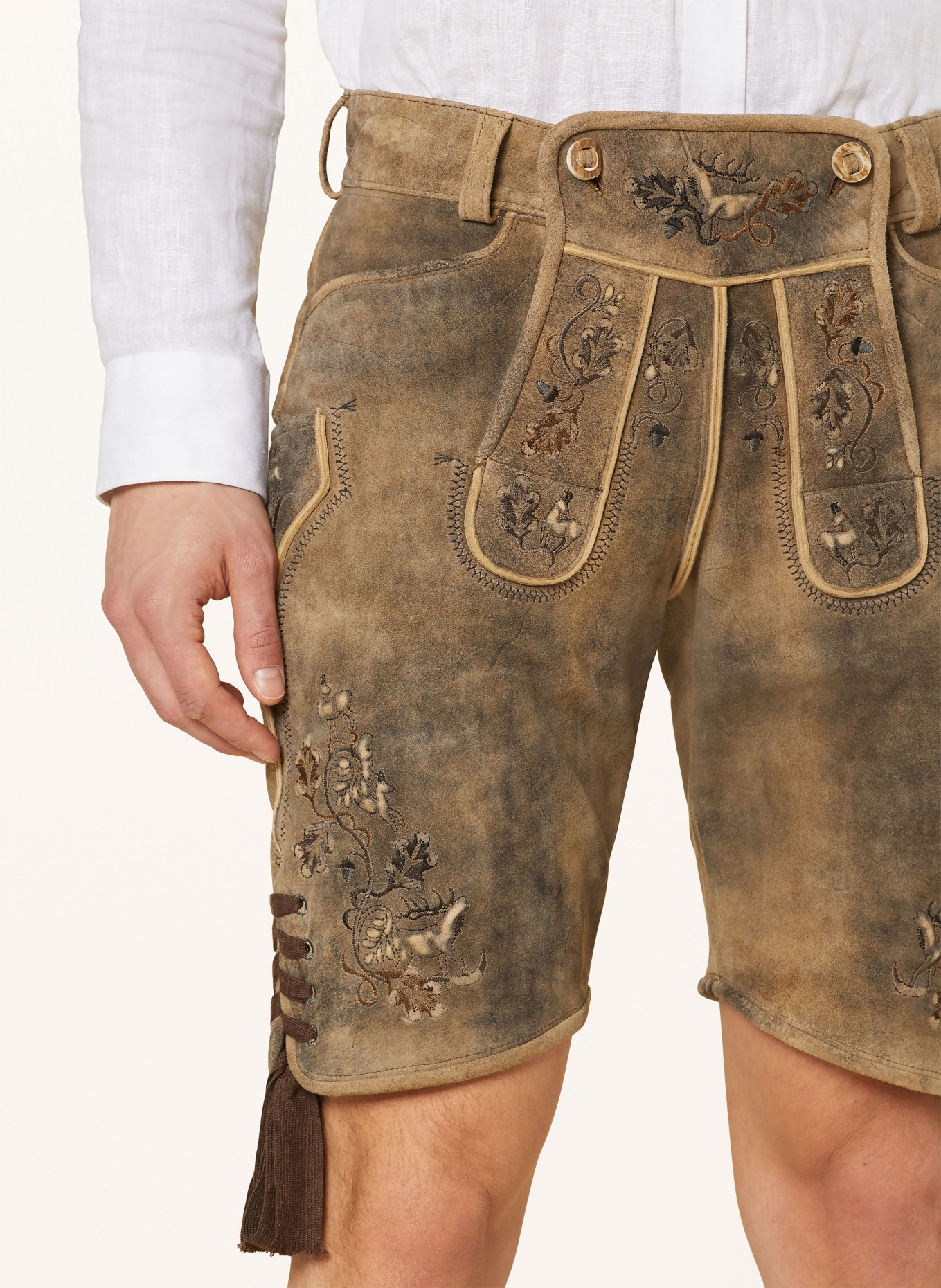 BECKERT Kožené krojové kalhoty KARWENDEL, Barva: TMAVĚ HNĚDÁ (Obrázek 5)