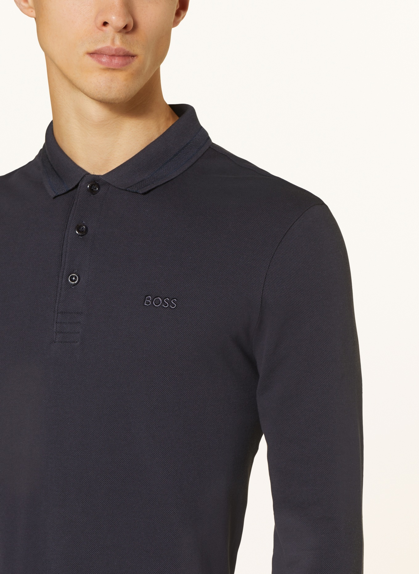 BOSS Piqué polo shirt PLISY Regular Fit, Color: DARK BLUE (Image 4)