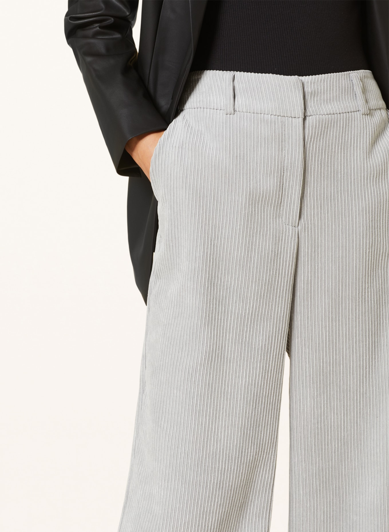 comma Wide leg trousers made of corduroy, Color: GRAY (Image 5)