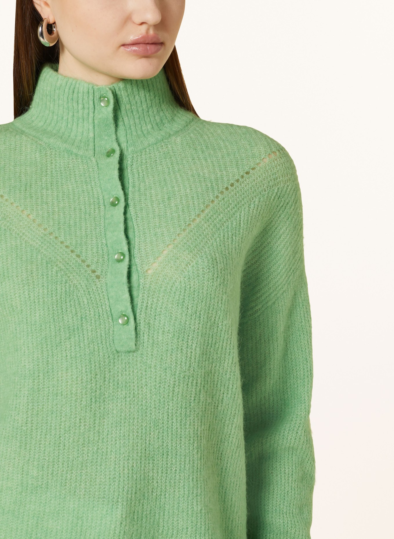 MOS MOSH Sweater MMBRYNA with alpaca, Color: LIGHT GREEN (Image 4)