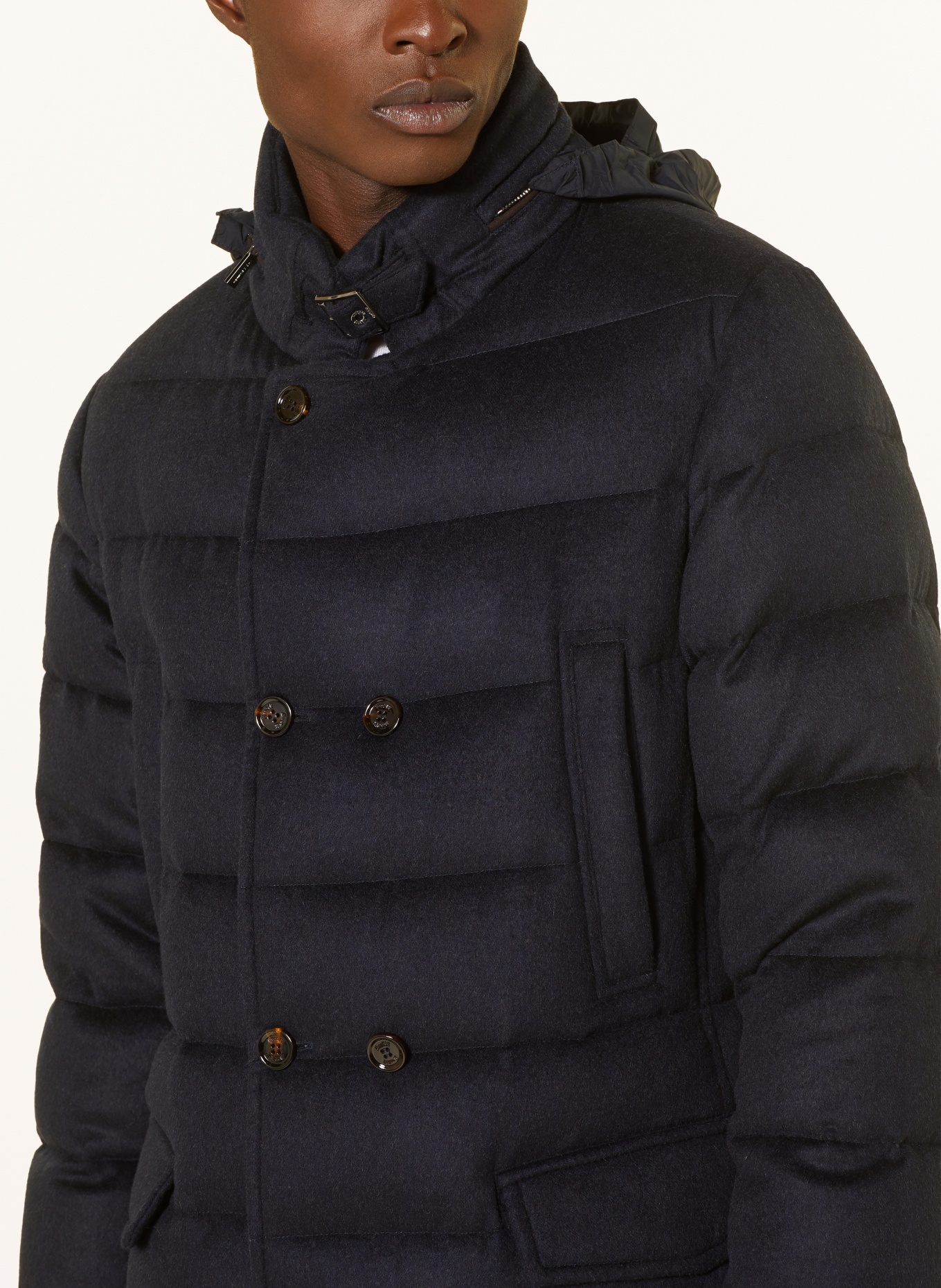 MOORER Down jacket ZARBO with real fur, Color: DARK BLUE (Image 5)