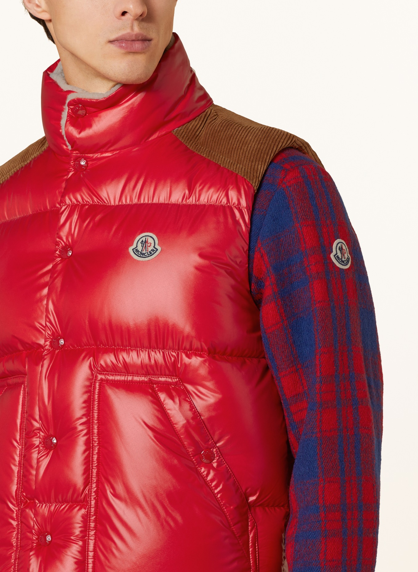 MONCLER Down vest ARDECHE, Color: RED/ COGNAC (Image 4)