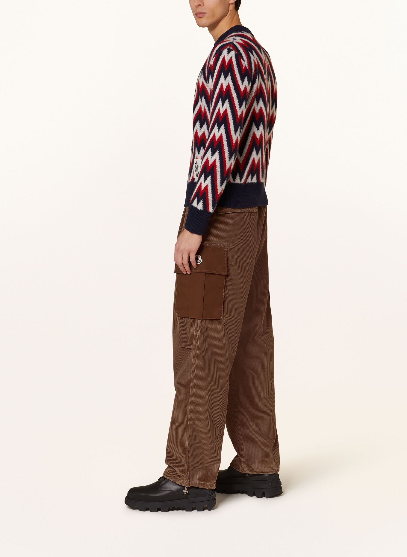 MONCLER Cargo pants CORDUROY regular fit in corduroy, Color: BROWN (Image 4)